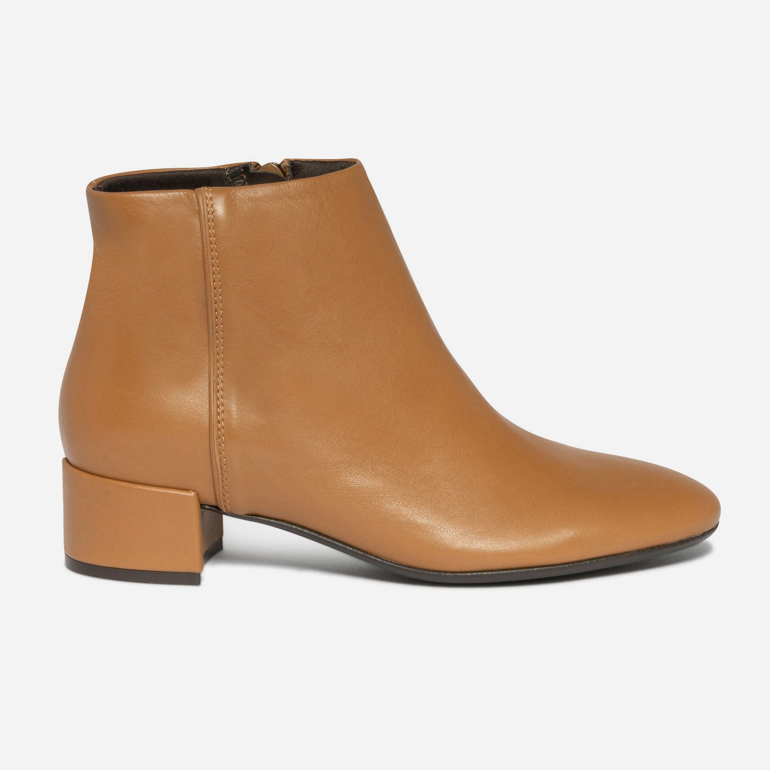 Boots camel en cuir