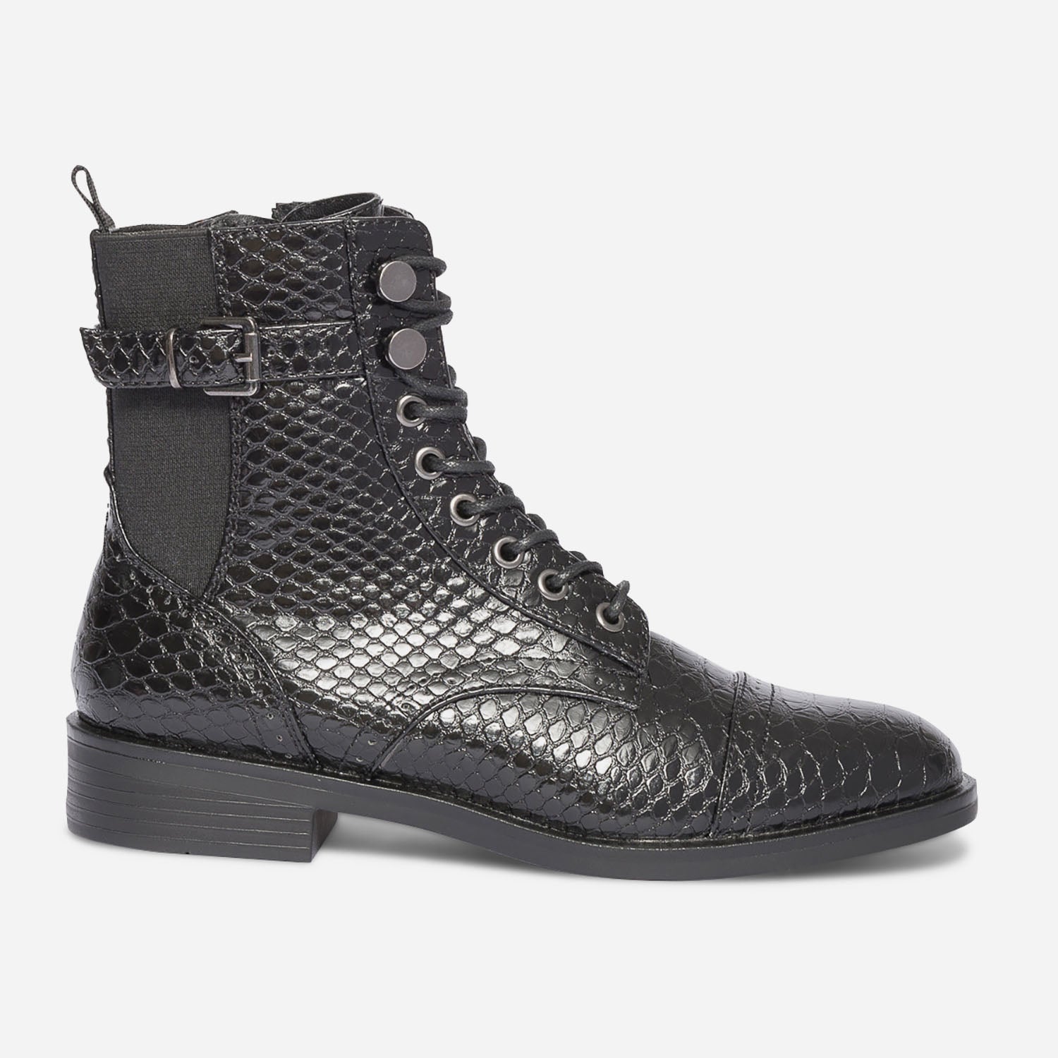 Bottine noire glacee effet python Boots bottines Femme ERAM