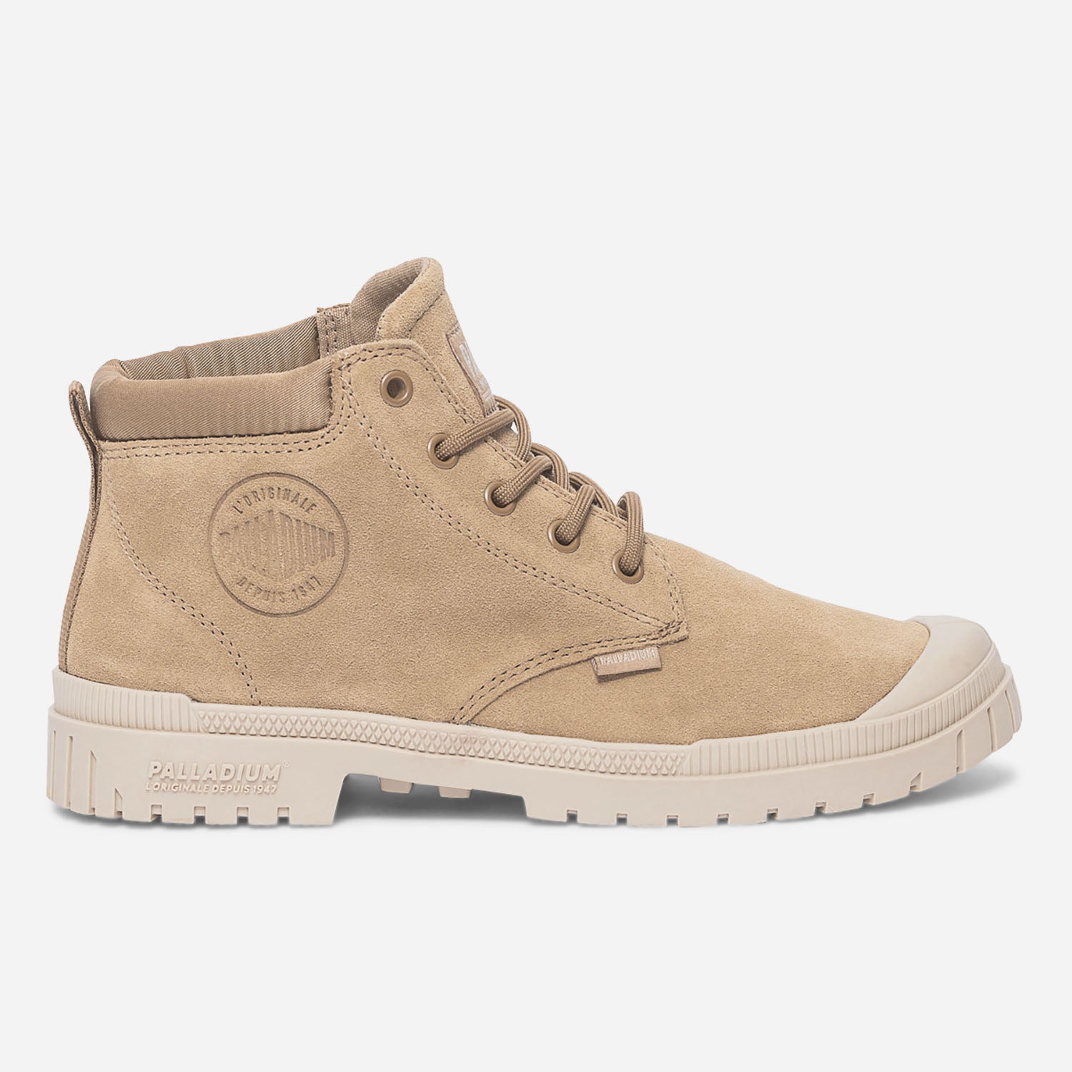 Boots PALLADIUM ocre en cuir velours Boots bottines Femme ERAM