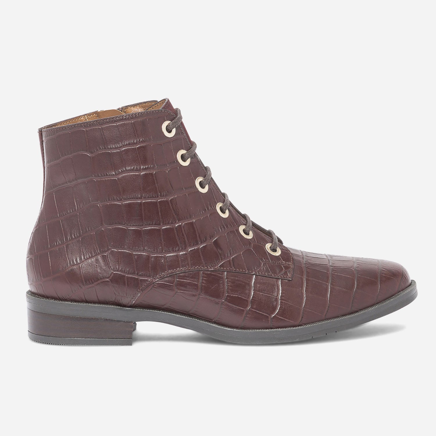 Bottines croco marron cheap