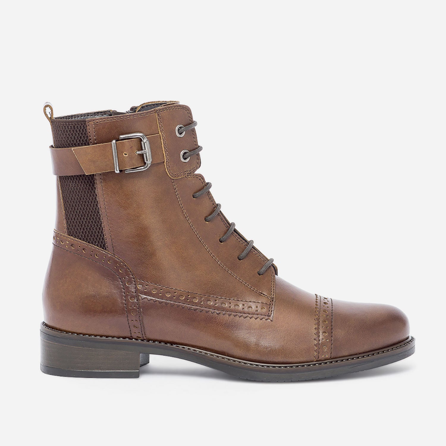 Bottine cognac en cuir Boots bottines Femme ERAM