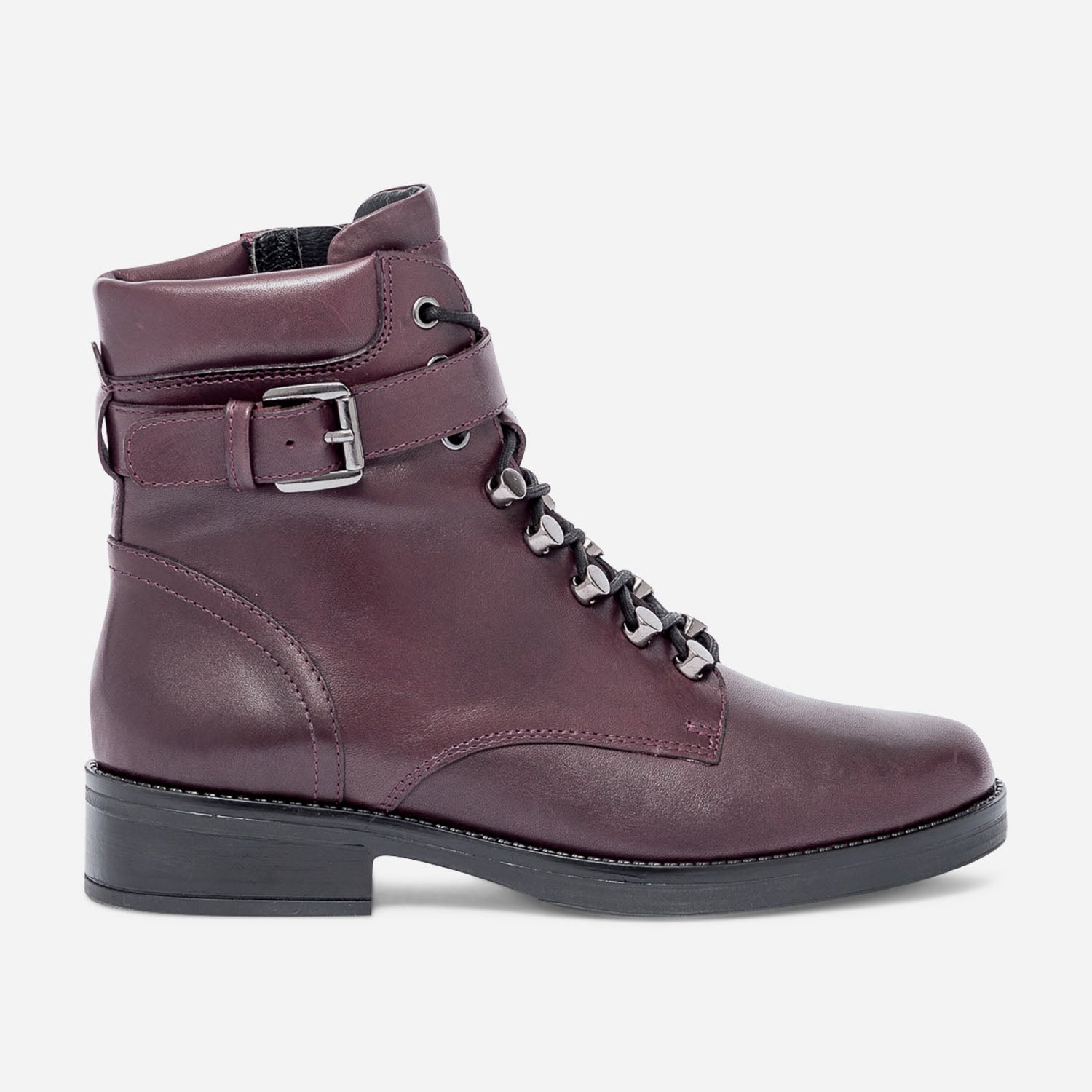 Bottine TEXTO bordeaux avec illets esprit montagne Boots bottines Femme ERAM