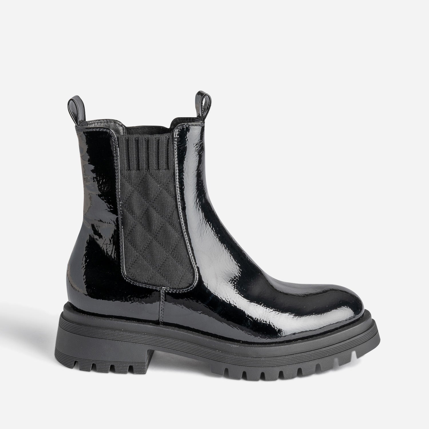 Botte vernis noir texto sales