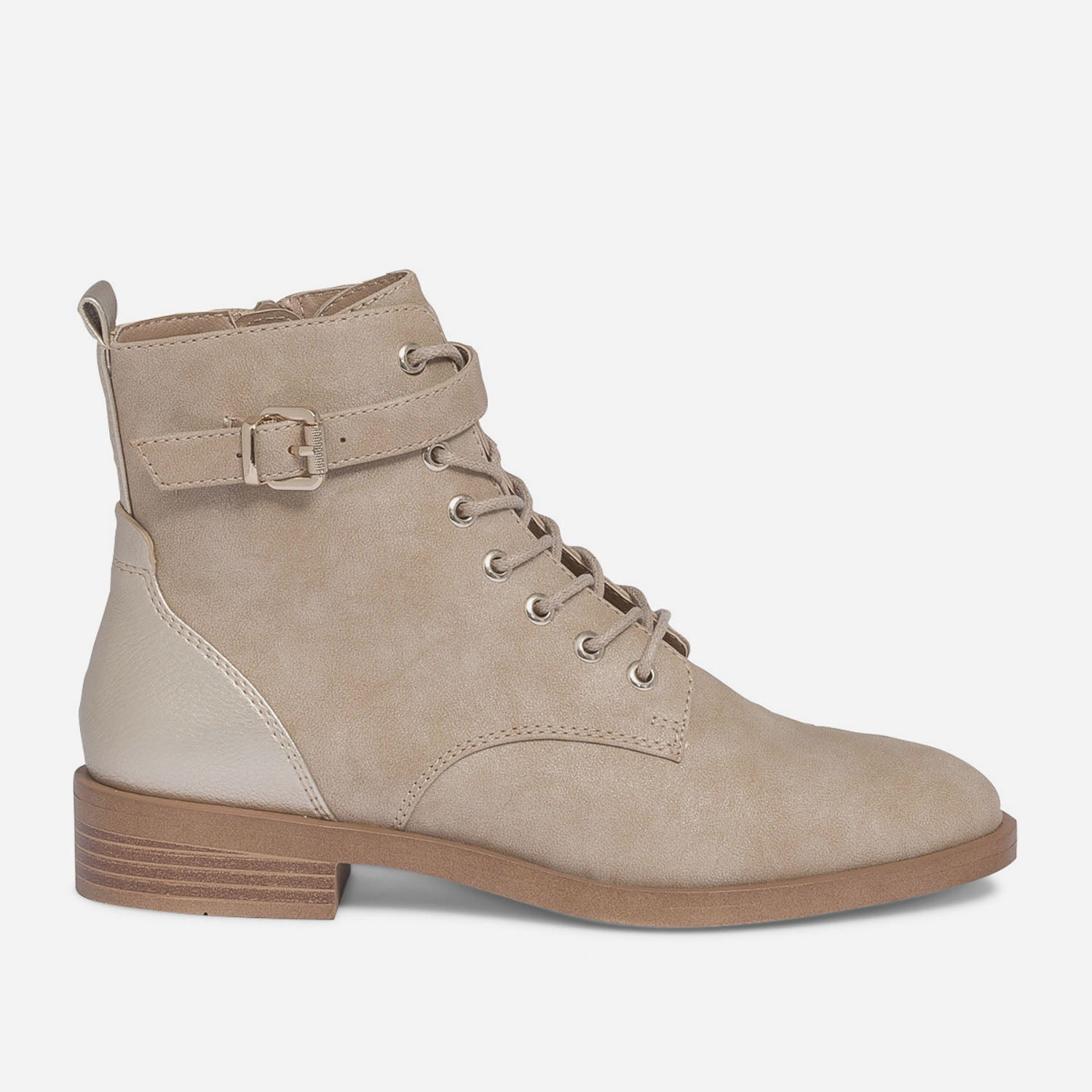 Boots cuir hot sale beige femme