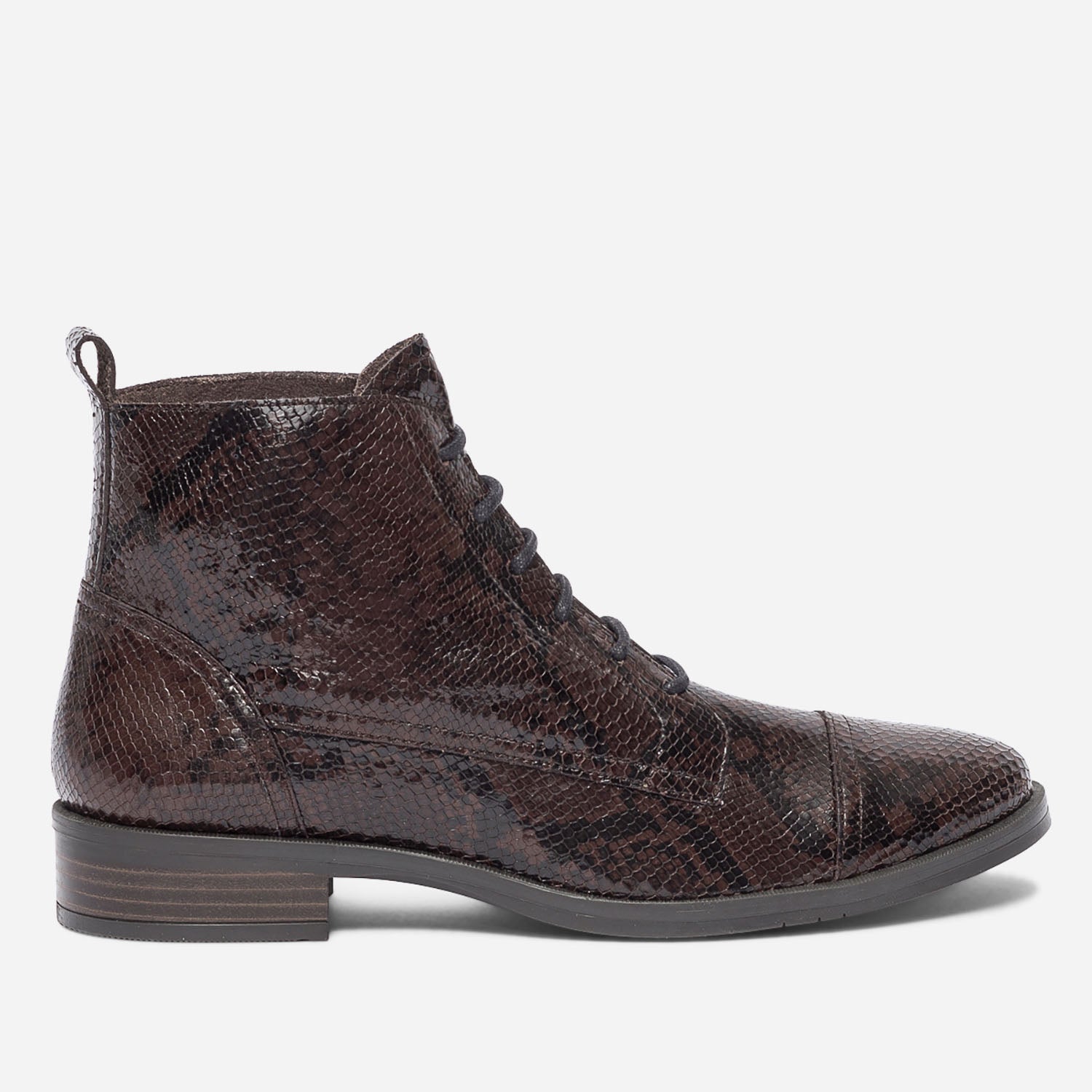 Bottine ERAM FLEX marron en cuir effet python lacet Boots