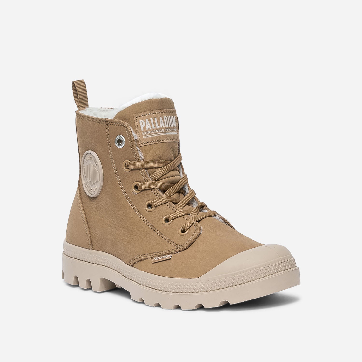 Bottes palladium femme camel best sale