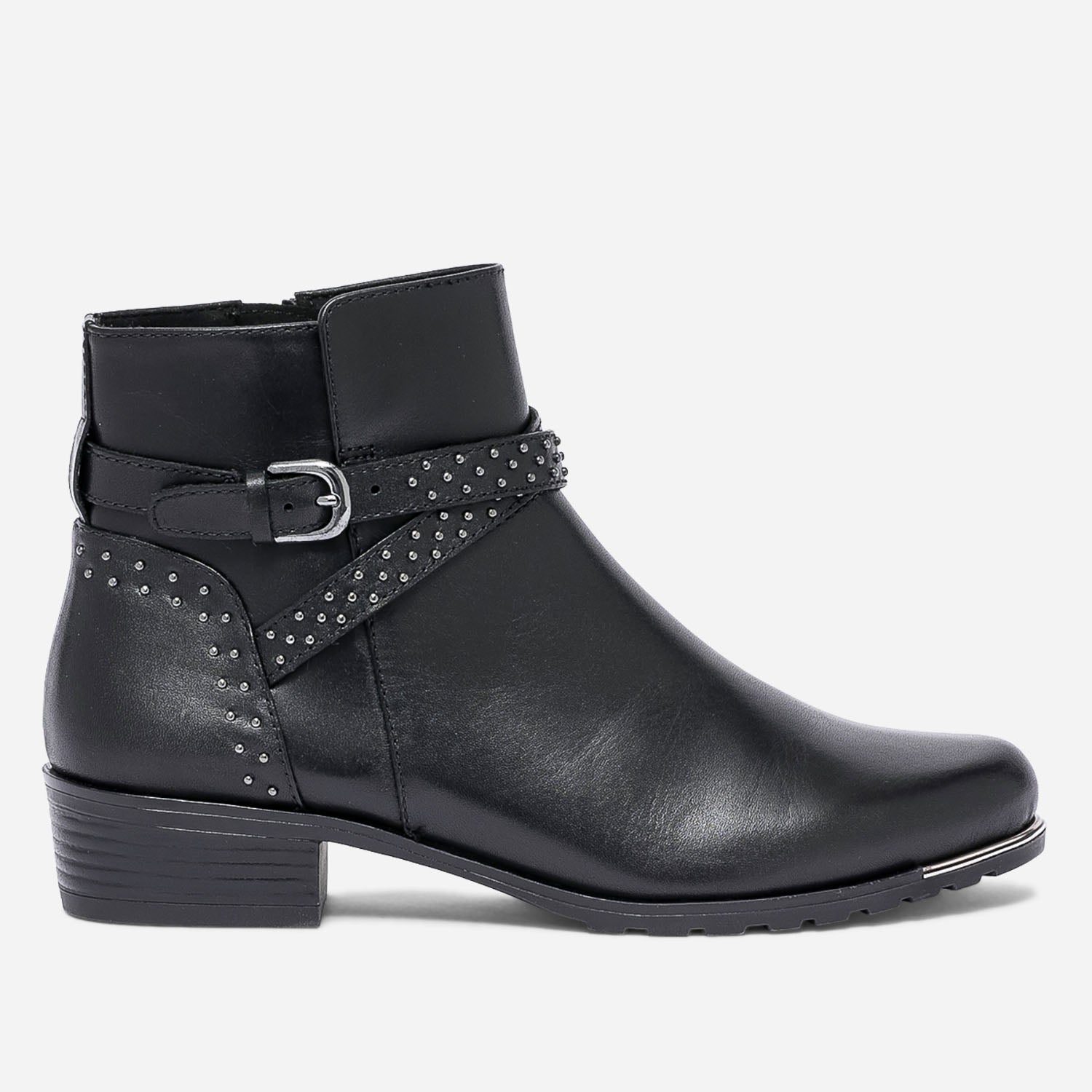 Boots CAPRICE noir en cuir a brides cloutees Boots bottines Femme ERAM