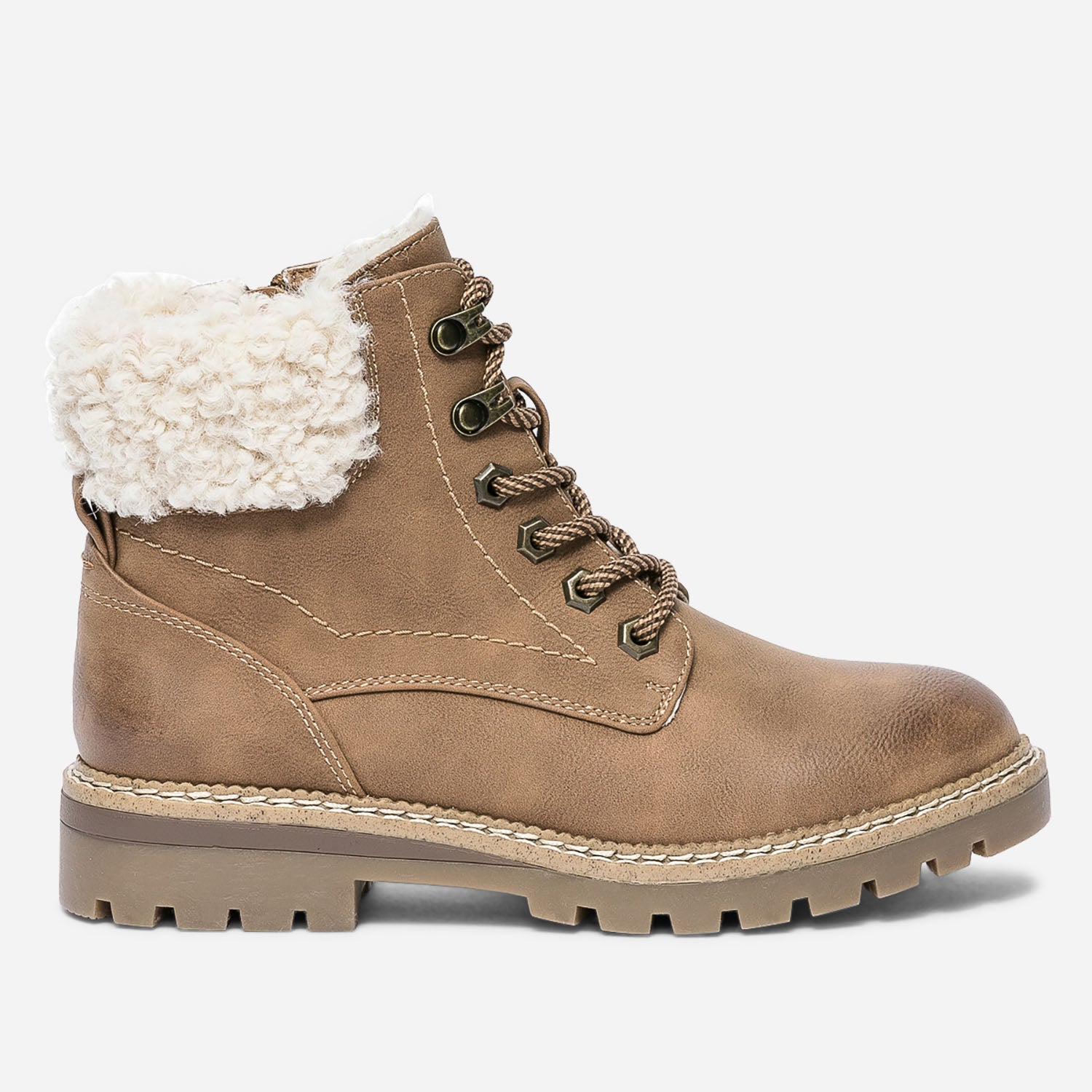 Bottines fourrées marron femme shop