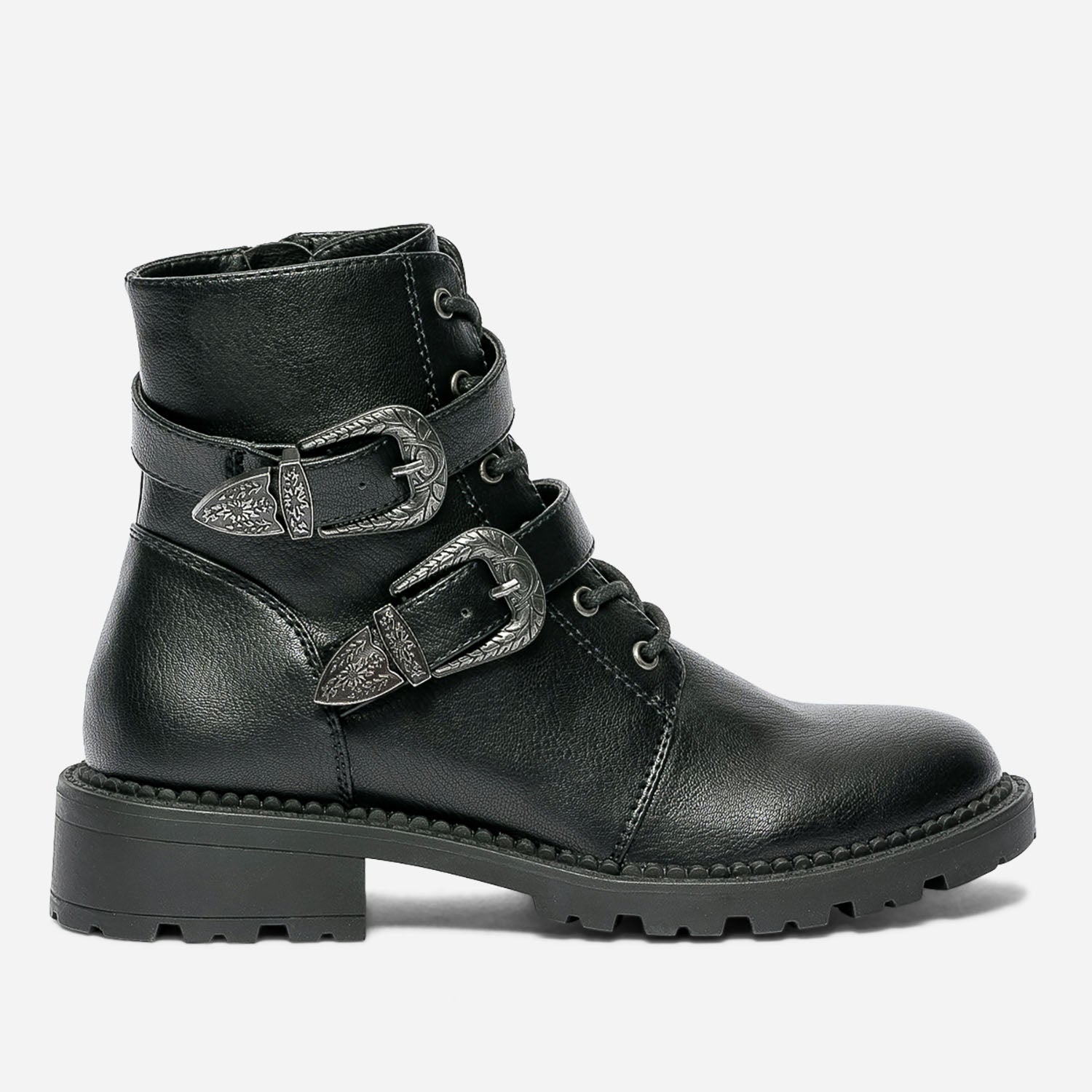 Bottines noir avec boucles new arrivals
