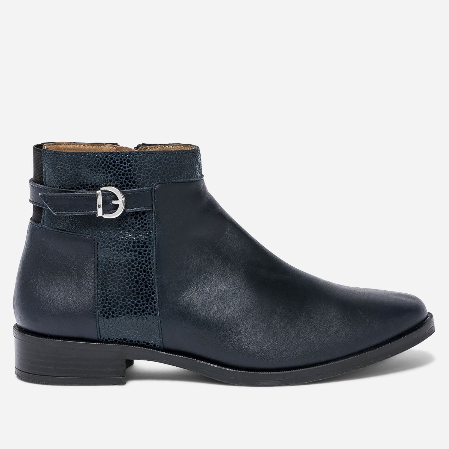 Boots ERAM FLEX bleue en cuir avec effet galuchat Boots bottines Femme ERAM