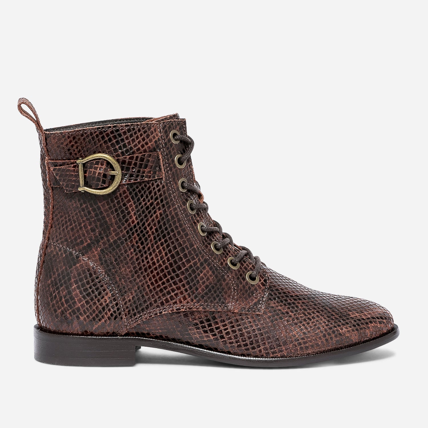 Bottine cognac cuir effet python Boots bottines Femme ERAM