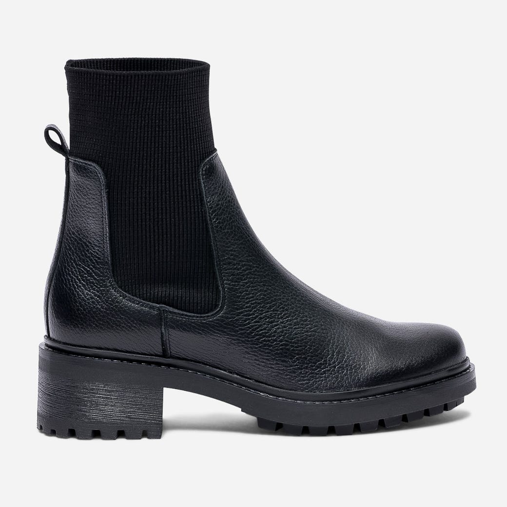 Chelsea boots-chaussette TEXTO noir en cuir NOIR pour Femme TEXTO