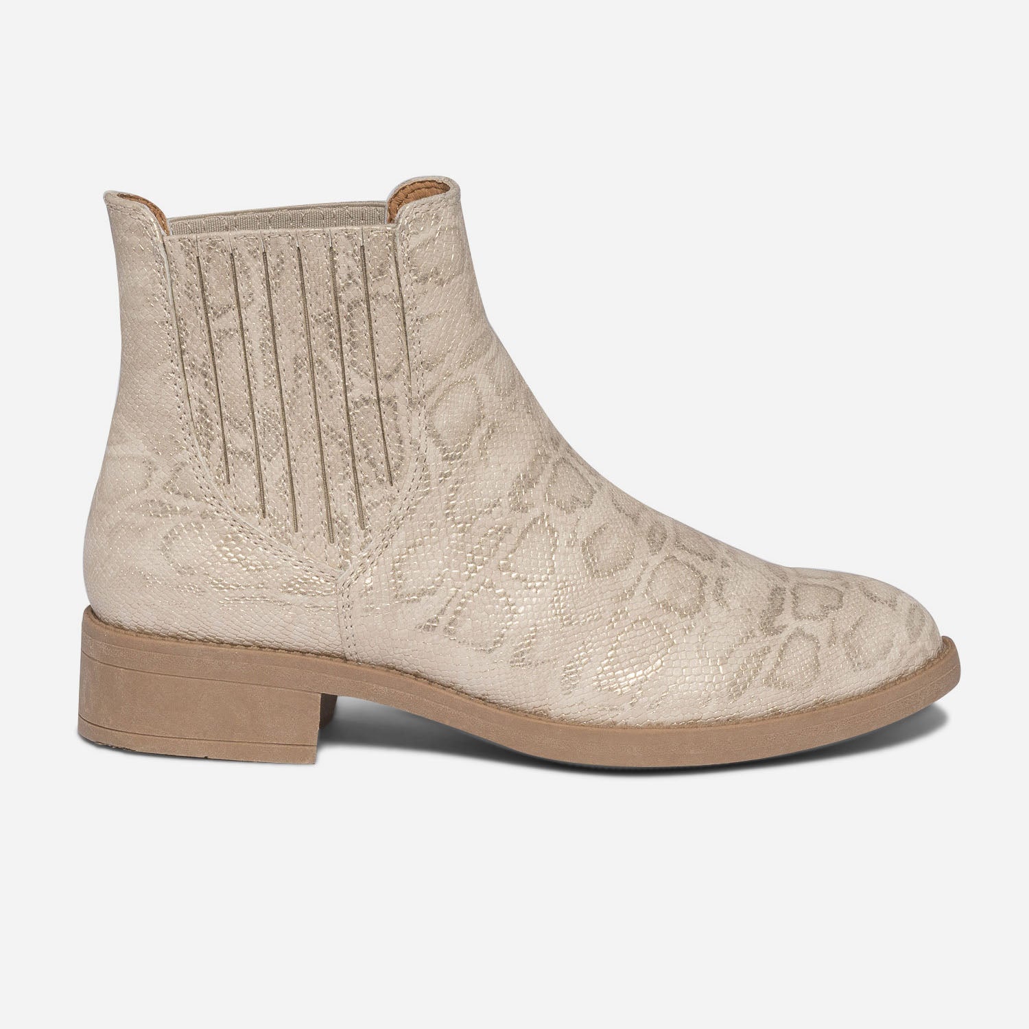 Chelsea boots beige effet python dore Boots bottines Femme ERAM