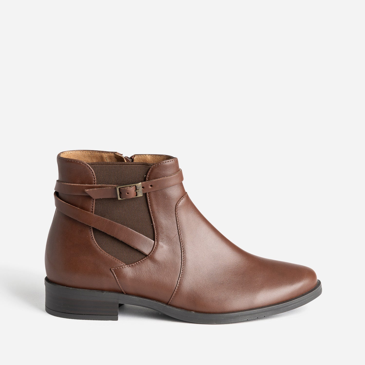 Chelsea boots ERAM FLEX cognac en cuir avec bride