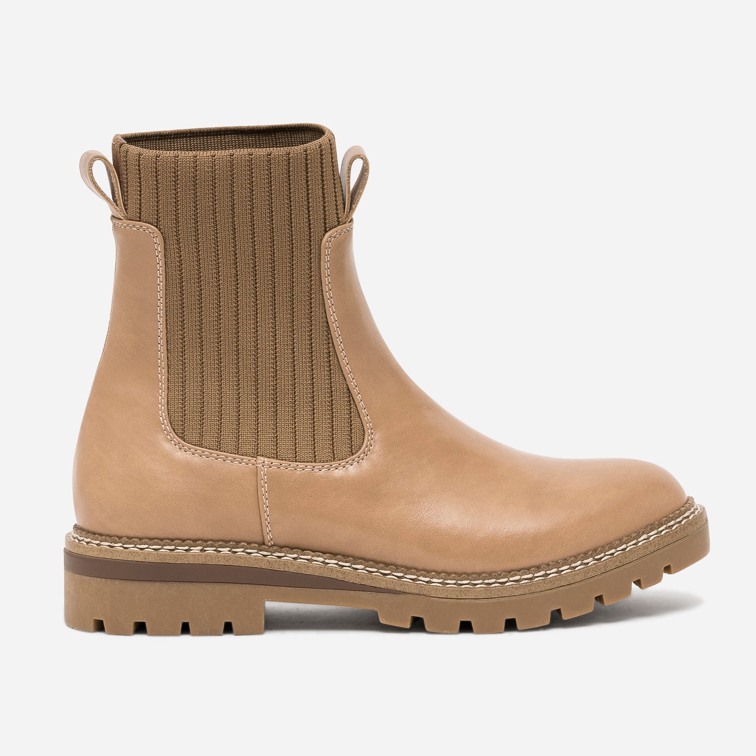 Chelsea boots camel a semelle crantee Boots bottines Femme ERAM