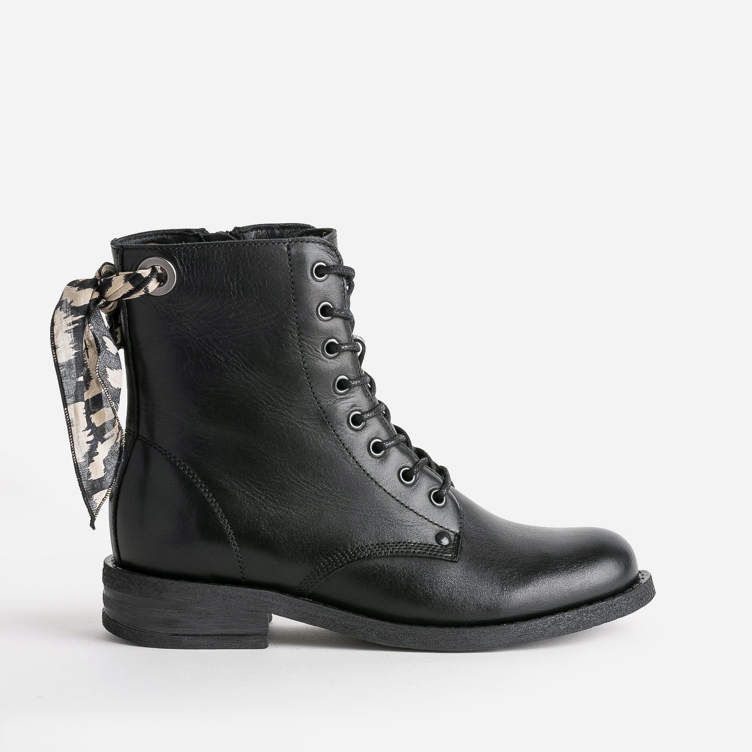 Bottine femme top noir cuir