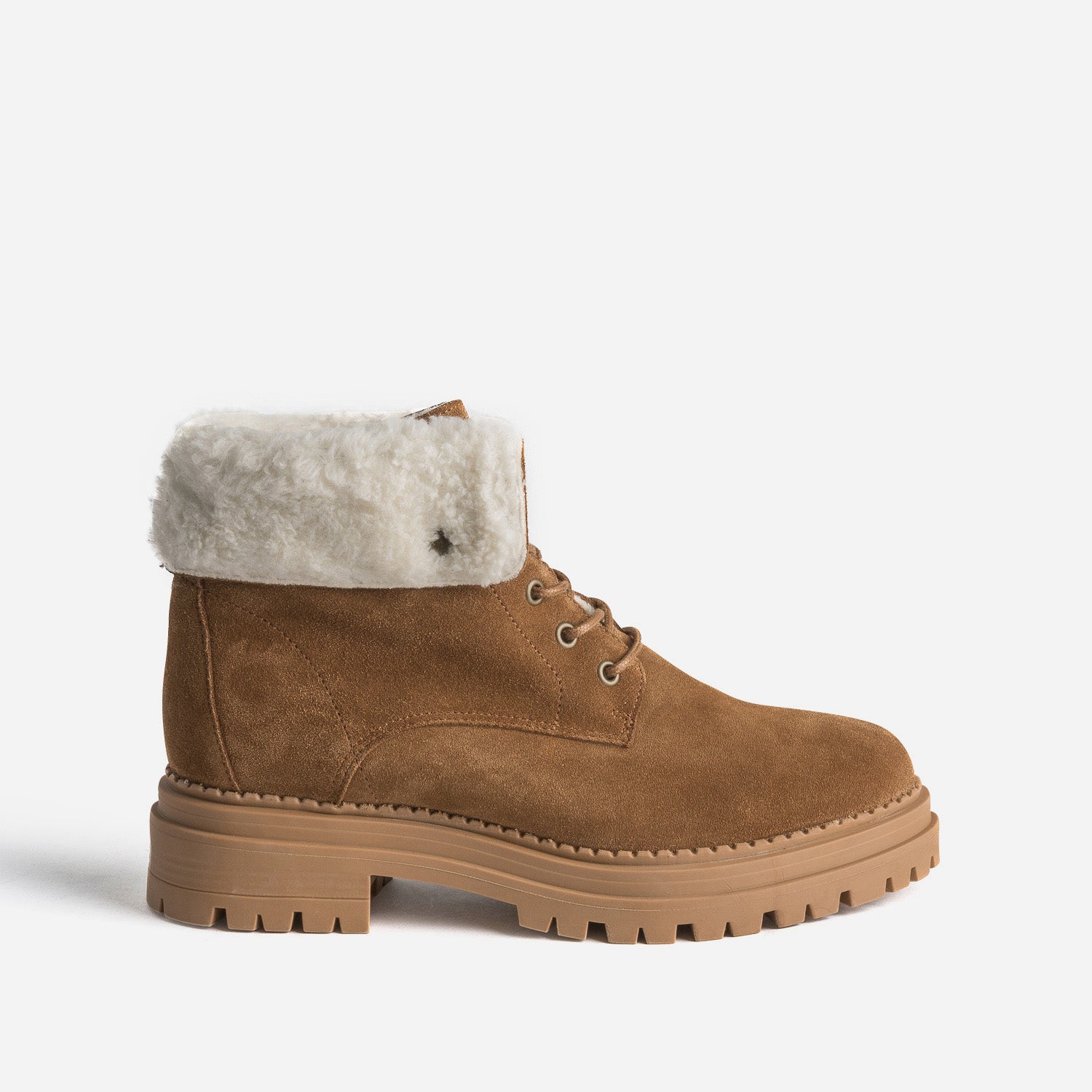 Boots lacets camel femme clearance