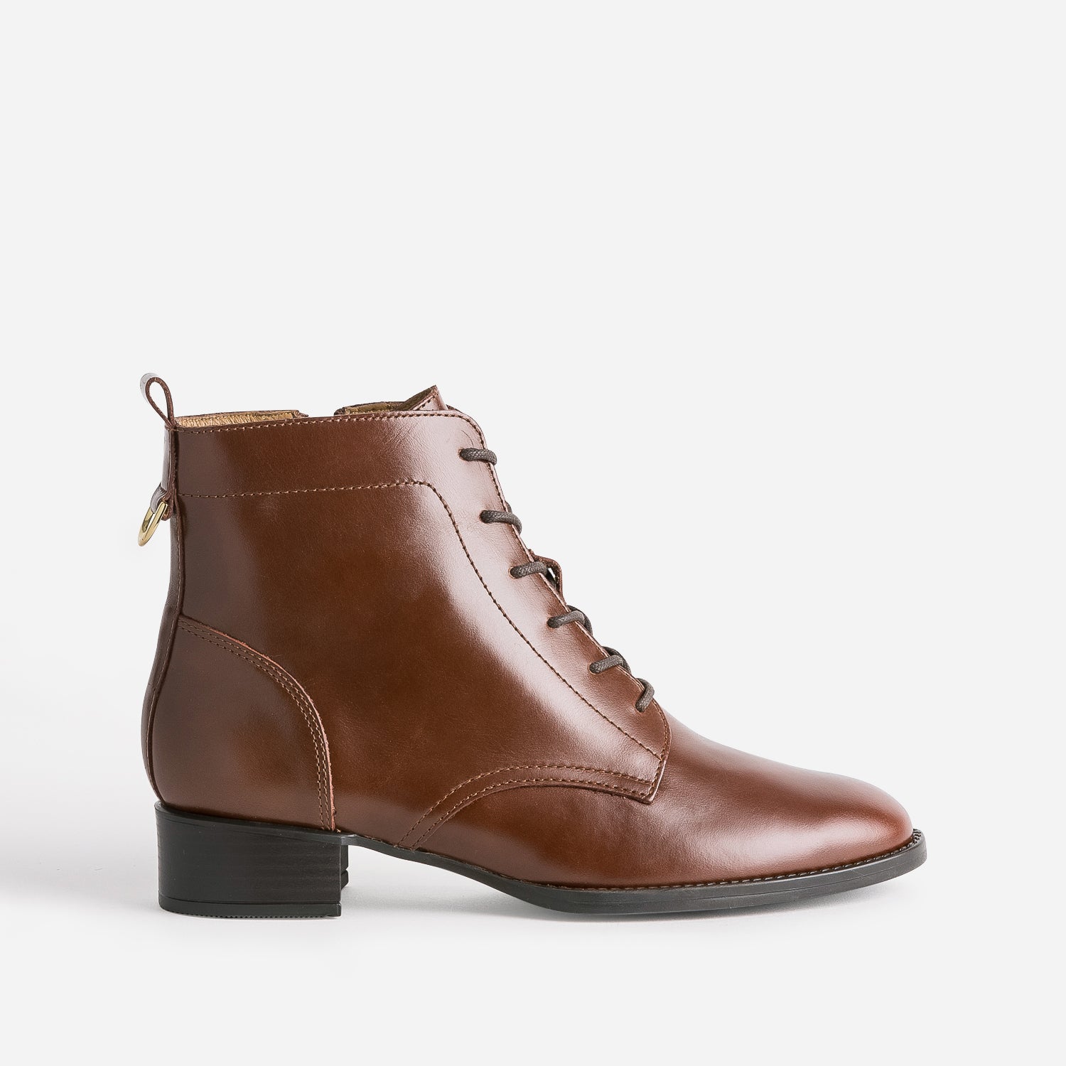 Boots cuir lacets femme discount