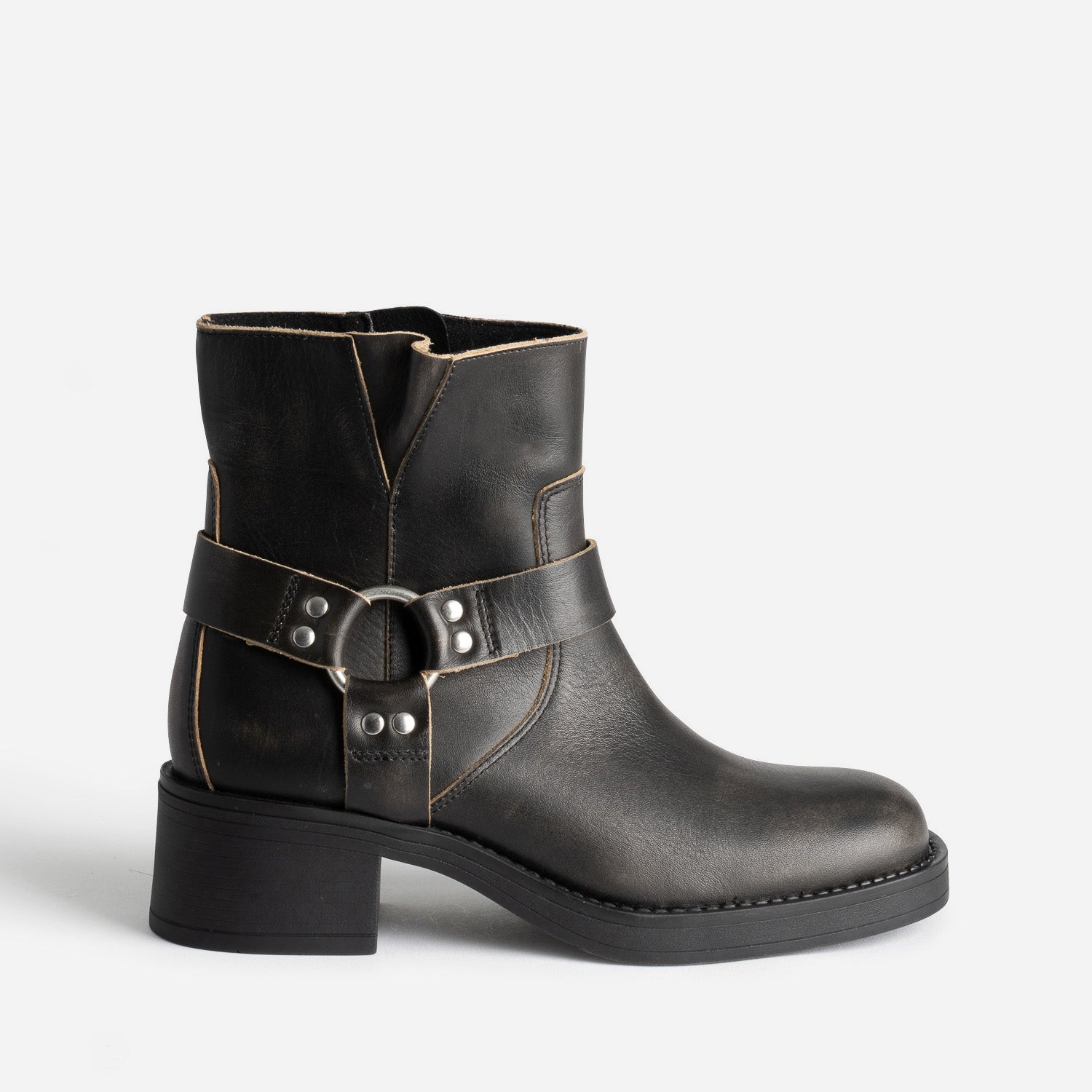 Bottines motardes cuir discount