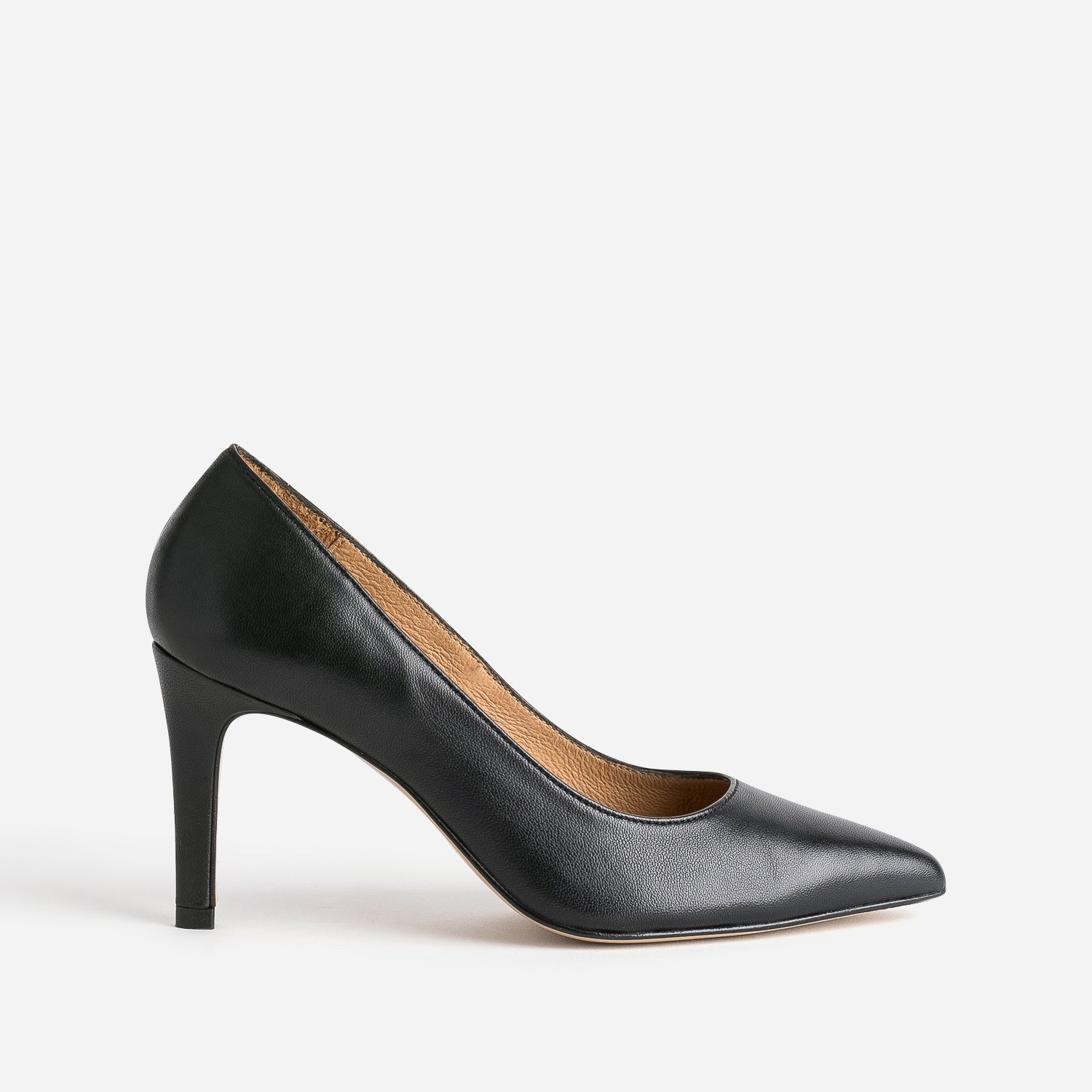 Escarpin cuir sales noir femme
