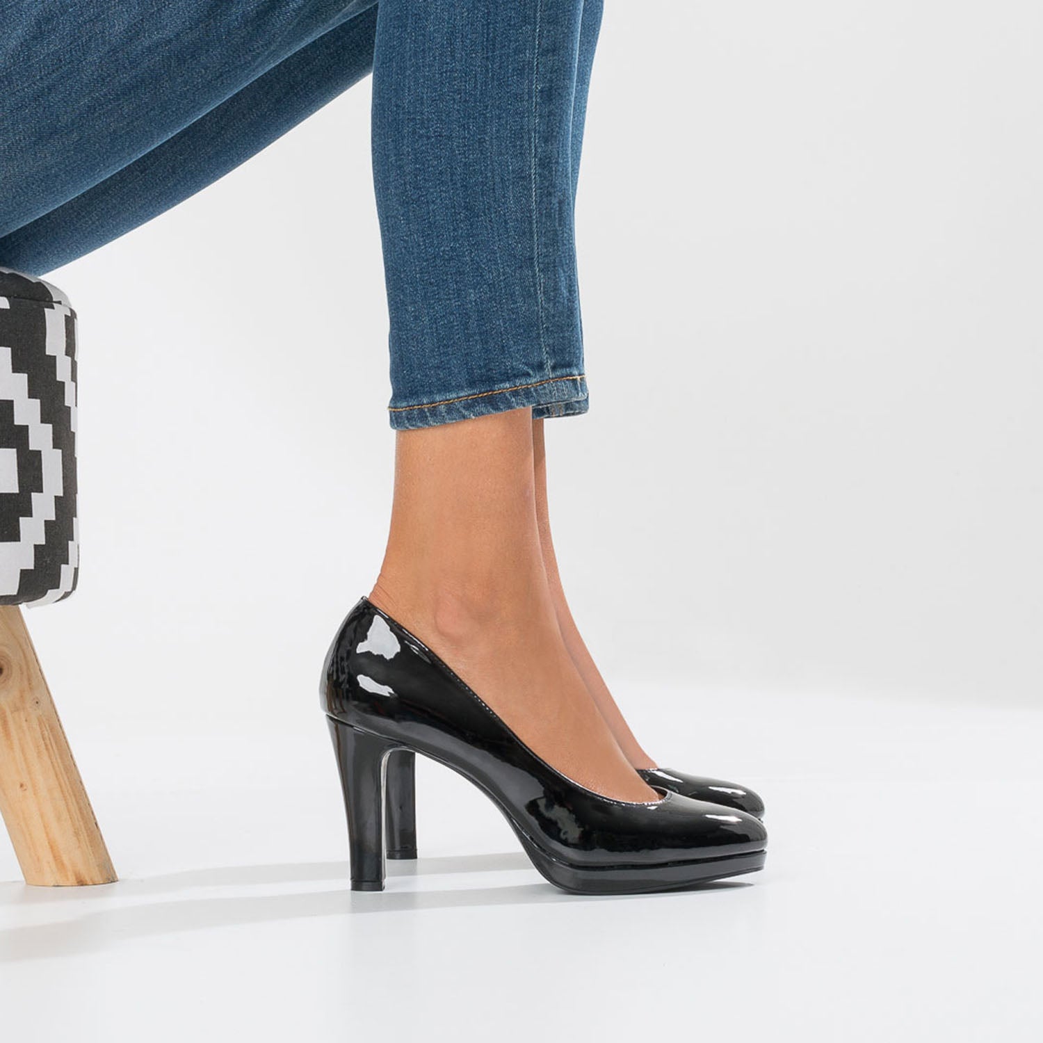 Escarpin TEXTO noir verni a plateforme Escarpins Femme ERAM