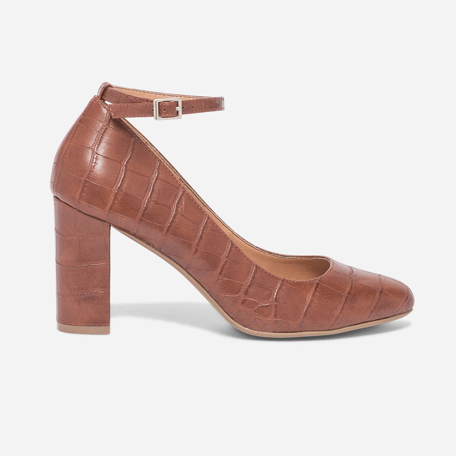 Escarpin camel emboss croco bride Escarpins Femme ERAM