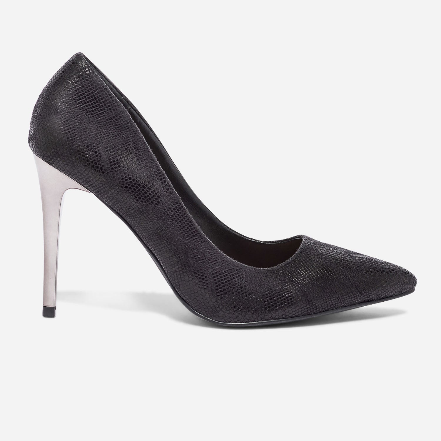 Escarpin python talon discount carré