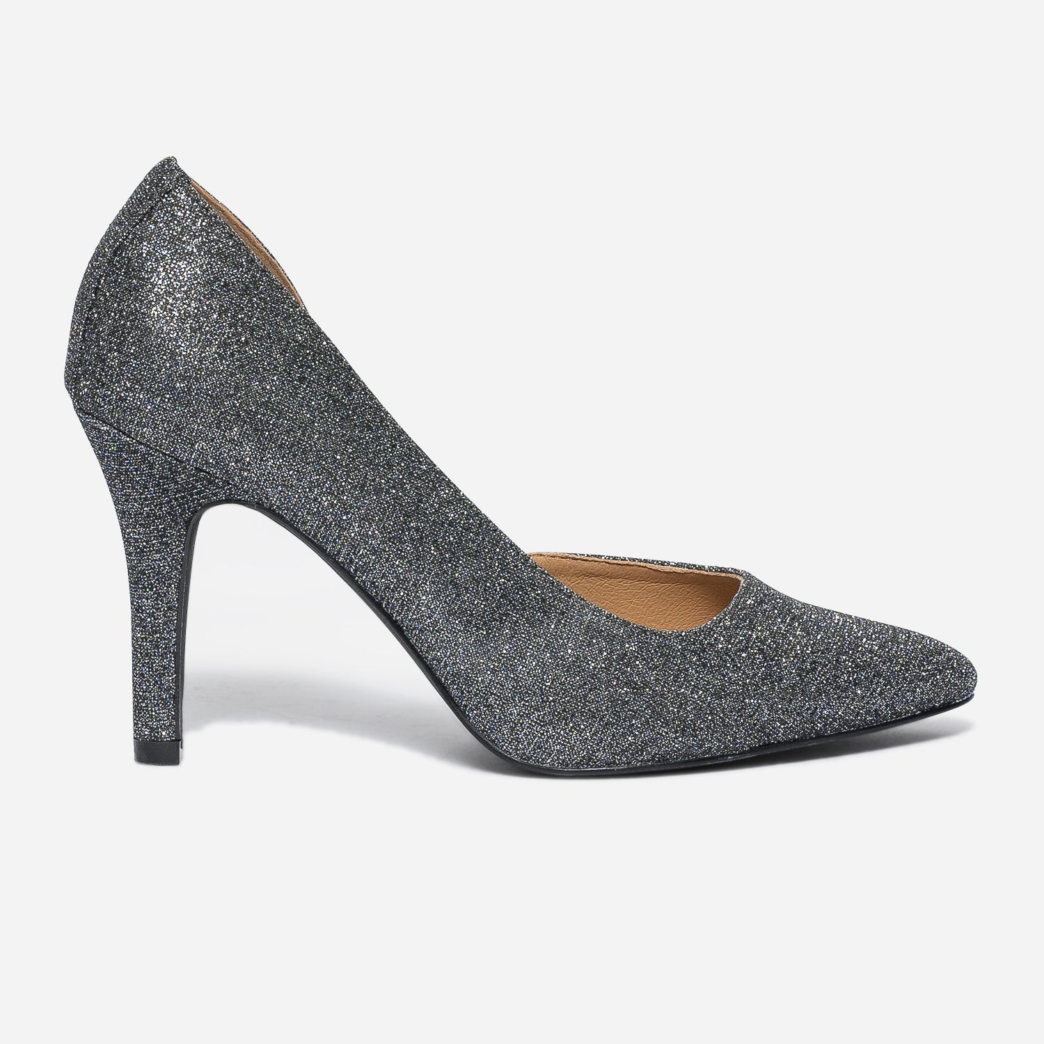 Escarpin gris top pailleté