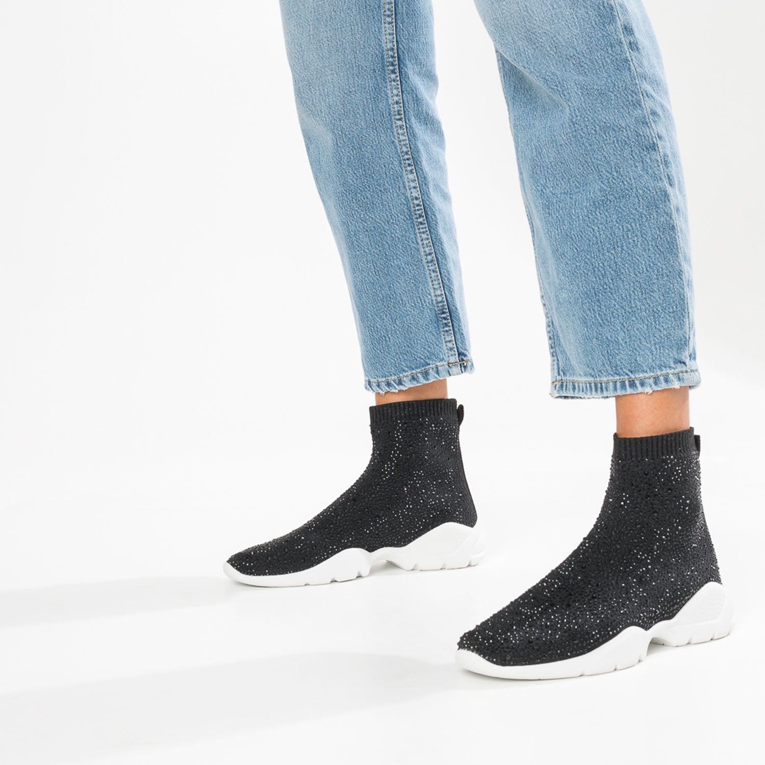 Basket chaussette TEXTO noire a strass Baskets Tennis Femme ERAM