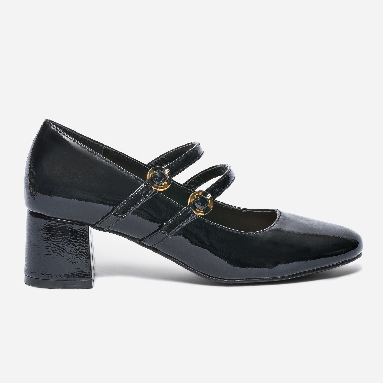 Babies noires vernies femme hot sale
