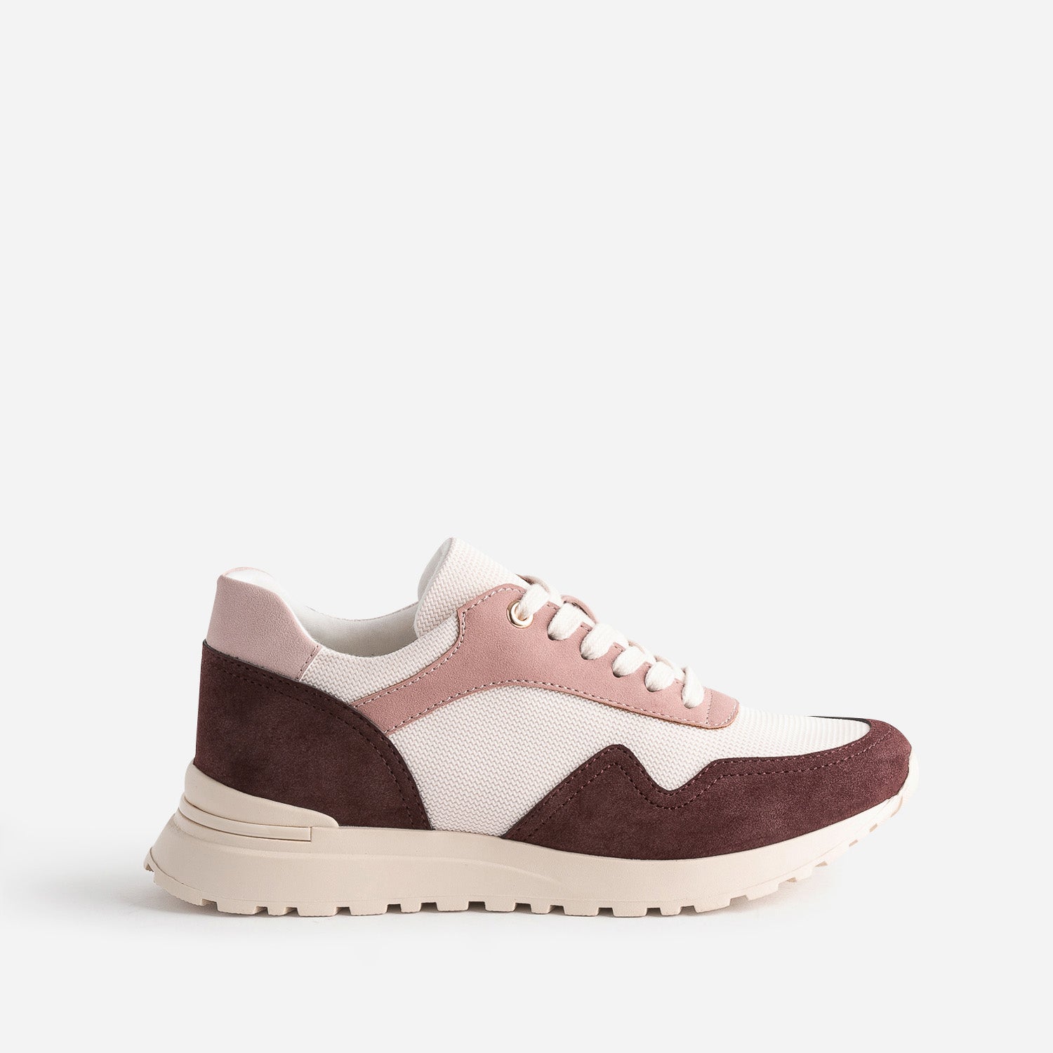 Tennis TEXTO bordeaux ecru et rose