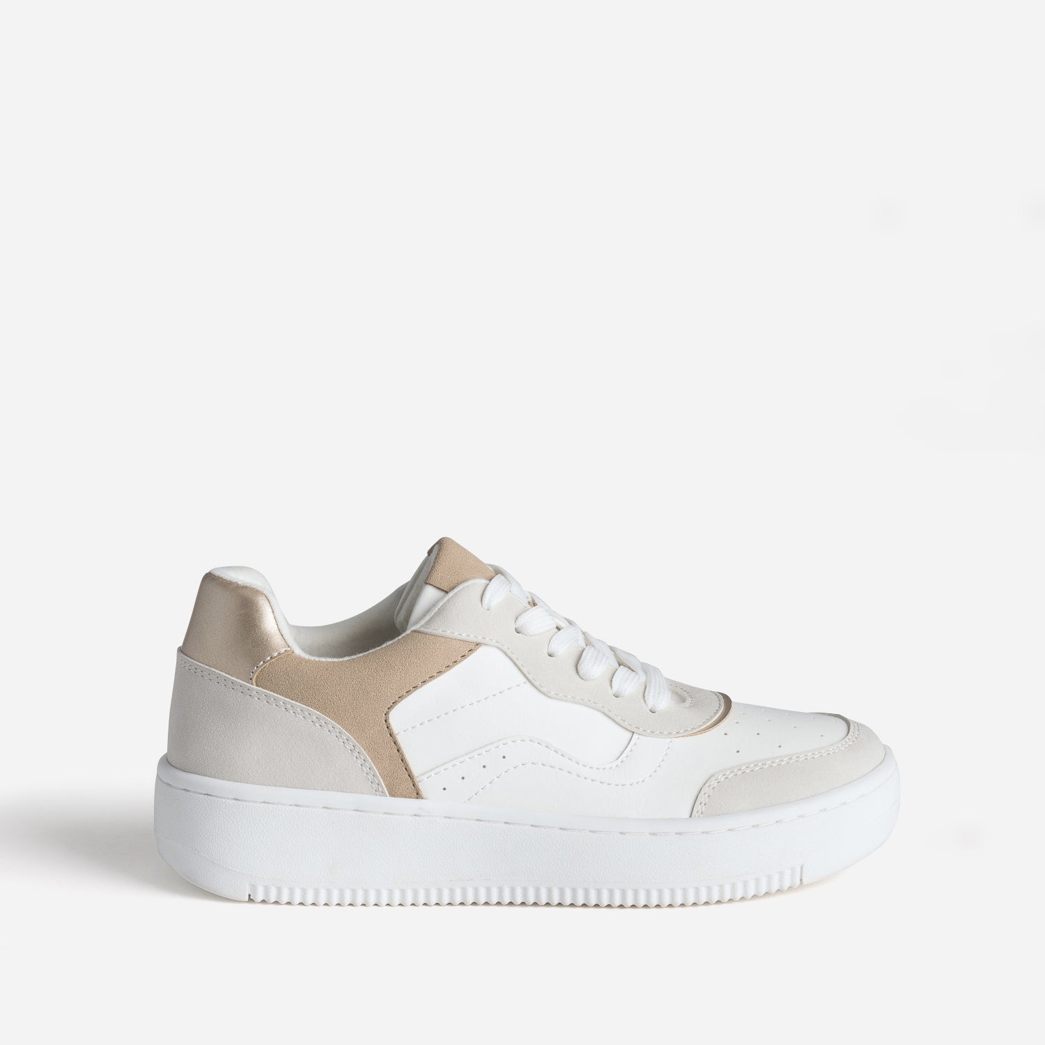 Tennis blanche grise et beige