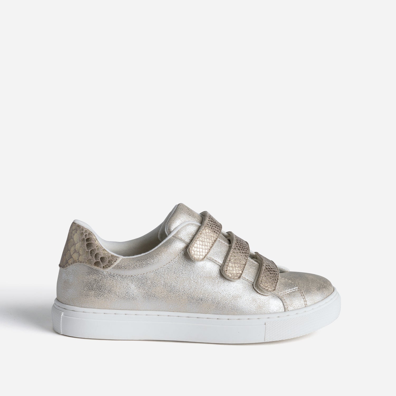 Tennis dorees scratchs effet python Baskets Tennis Femme ERAM