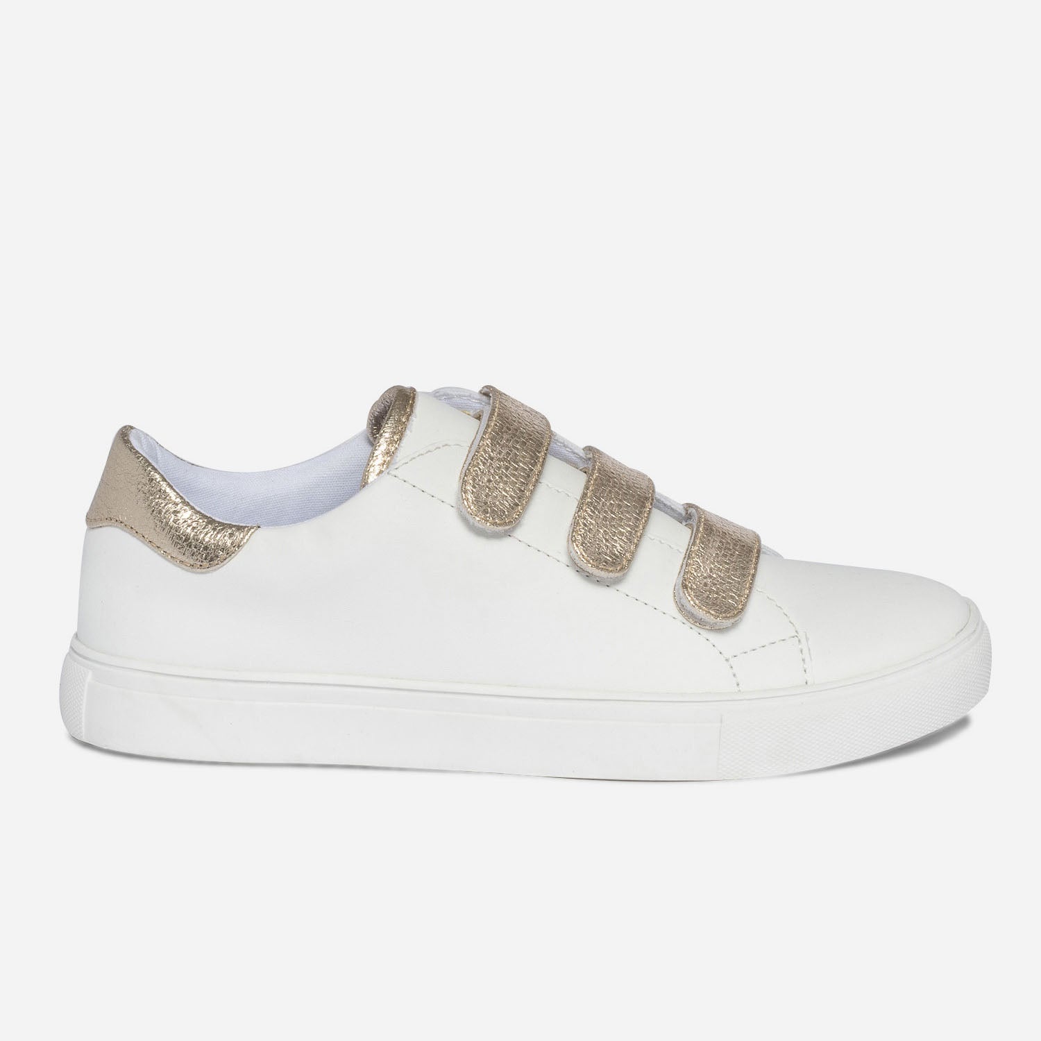 Tennis blanche a scratchs dores effet tresse Eram Femme ERAM