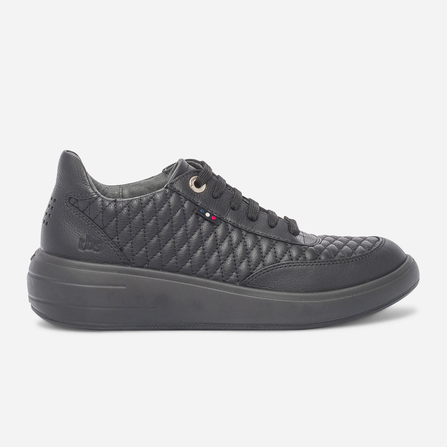 Tennis TBS noir en cuir matelass