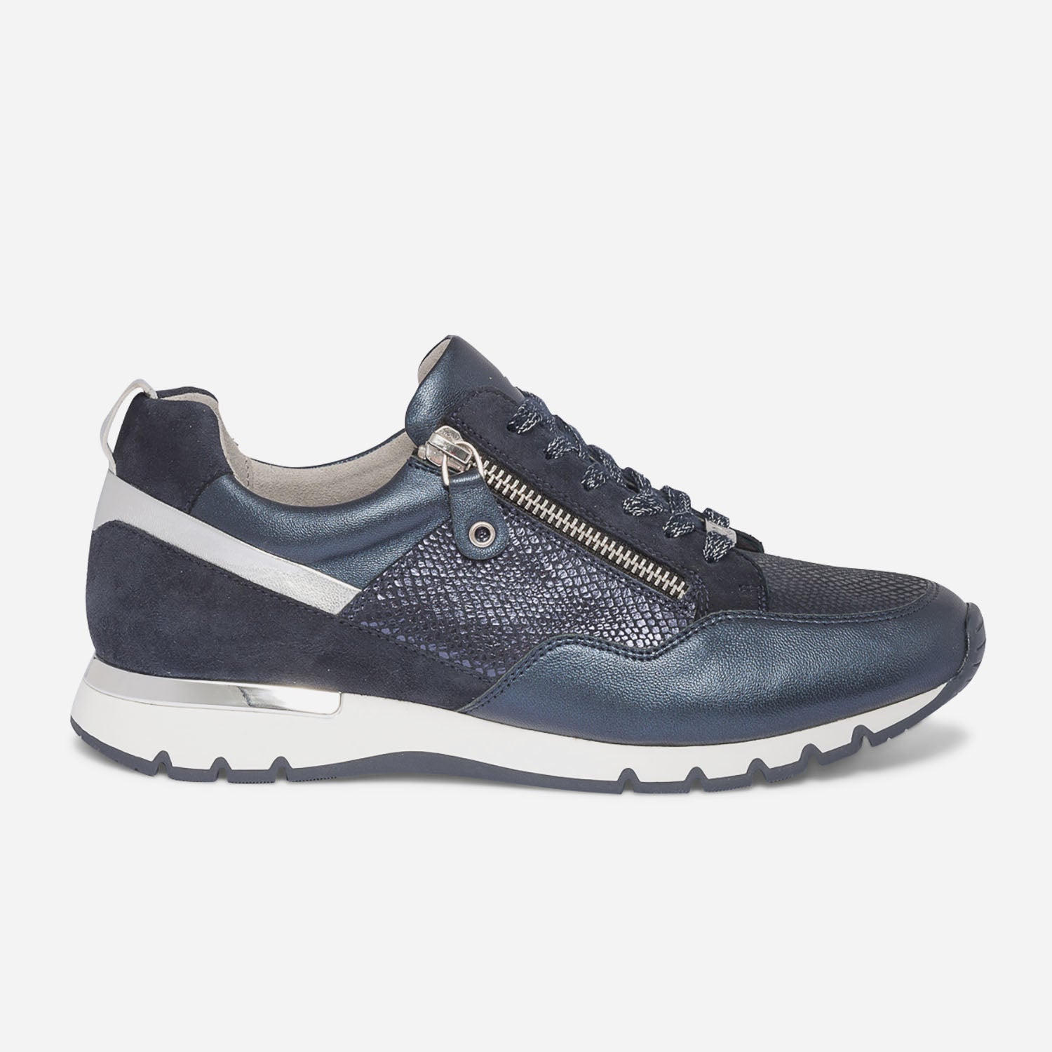 Basket femme cuir bleu marine top