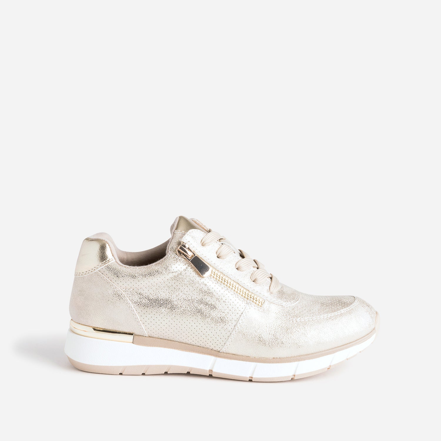 Tennis beige dore perforee