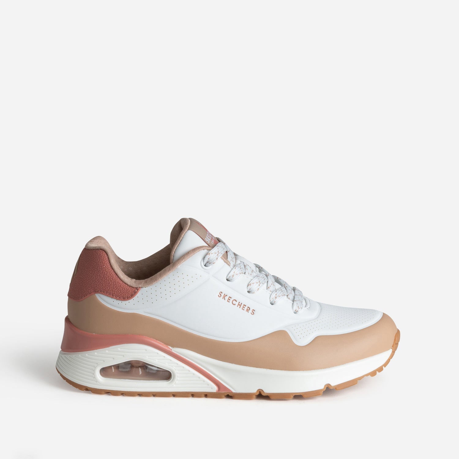 Tennis SKECHERS blanche beige rose