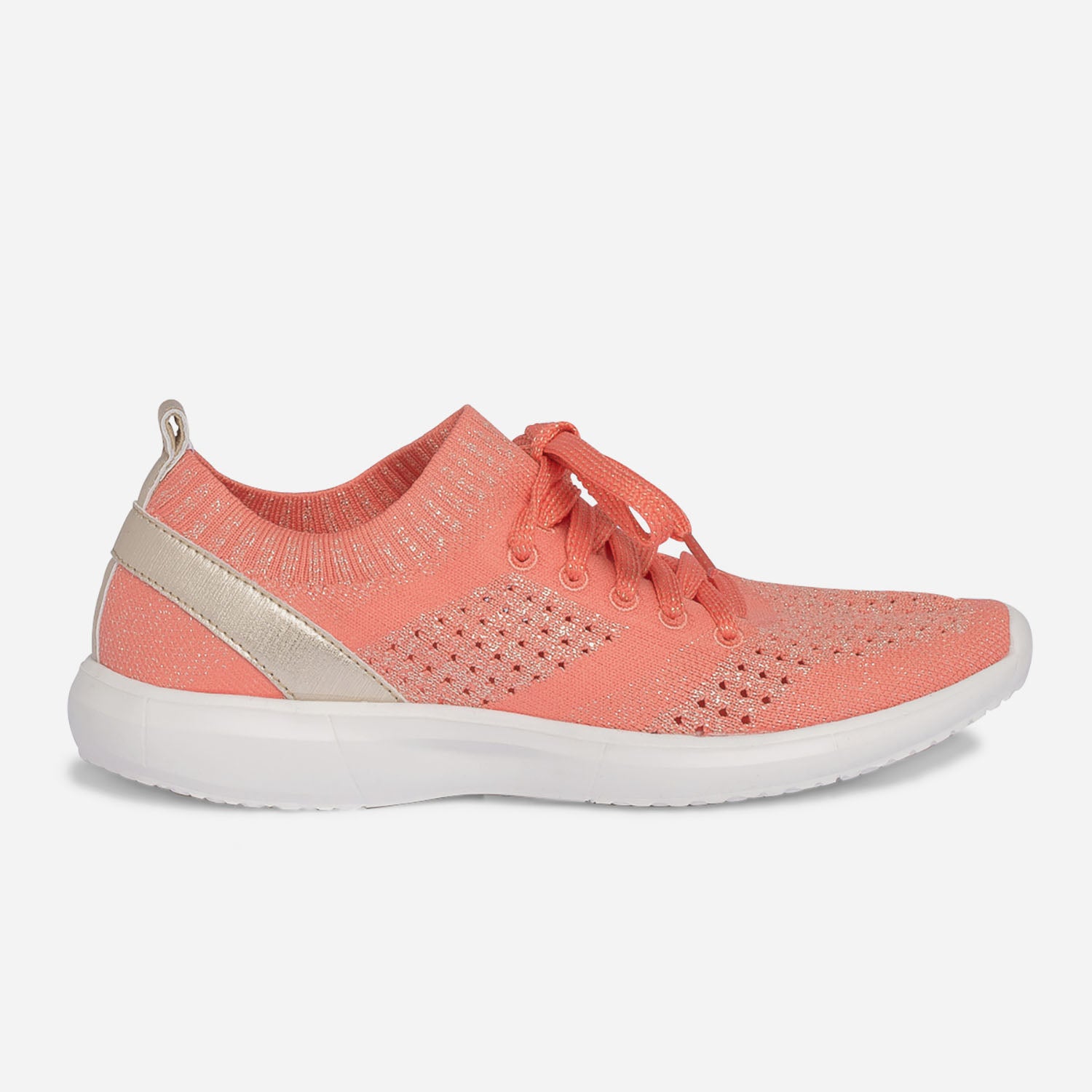 Tennis chaussette corail et or tricot e Eram Femme ERAM