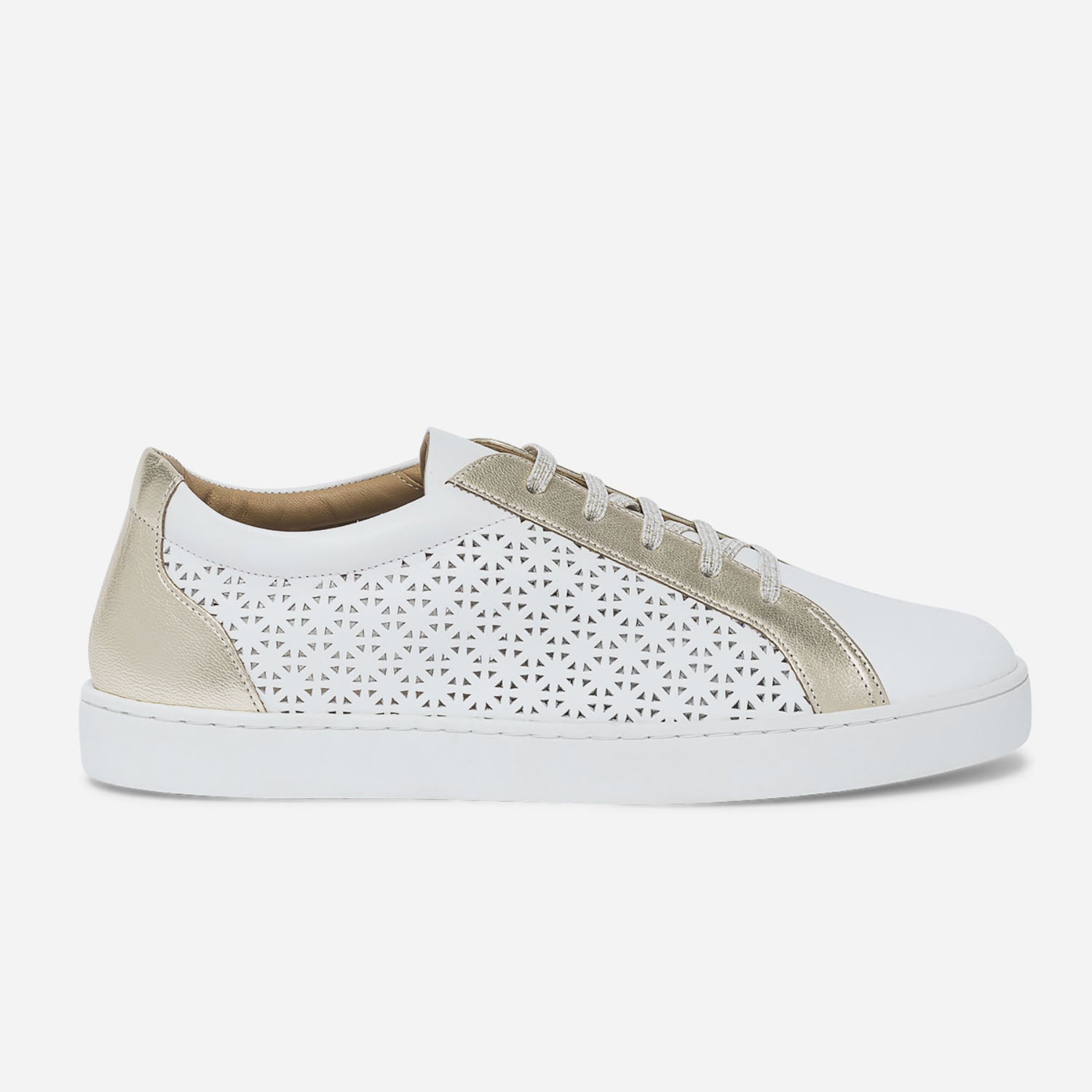 Tennis ERAM FLEX blanche et or en cuir ajour Eram Femme ERAM