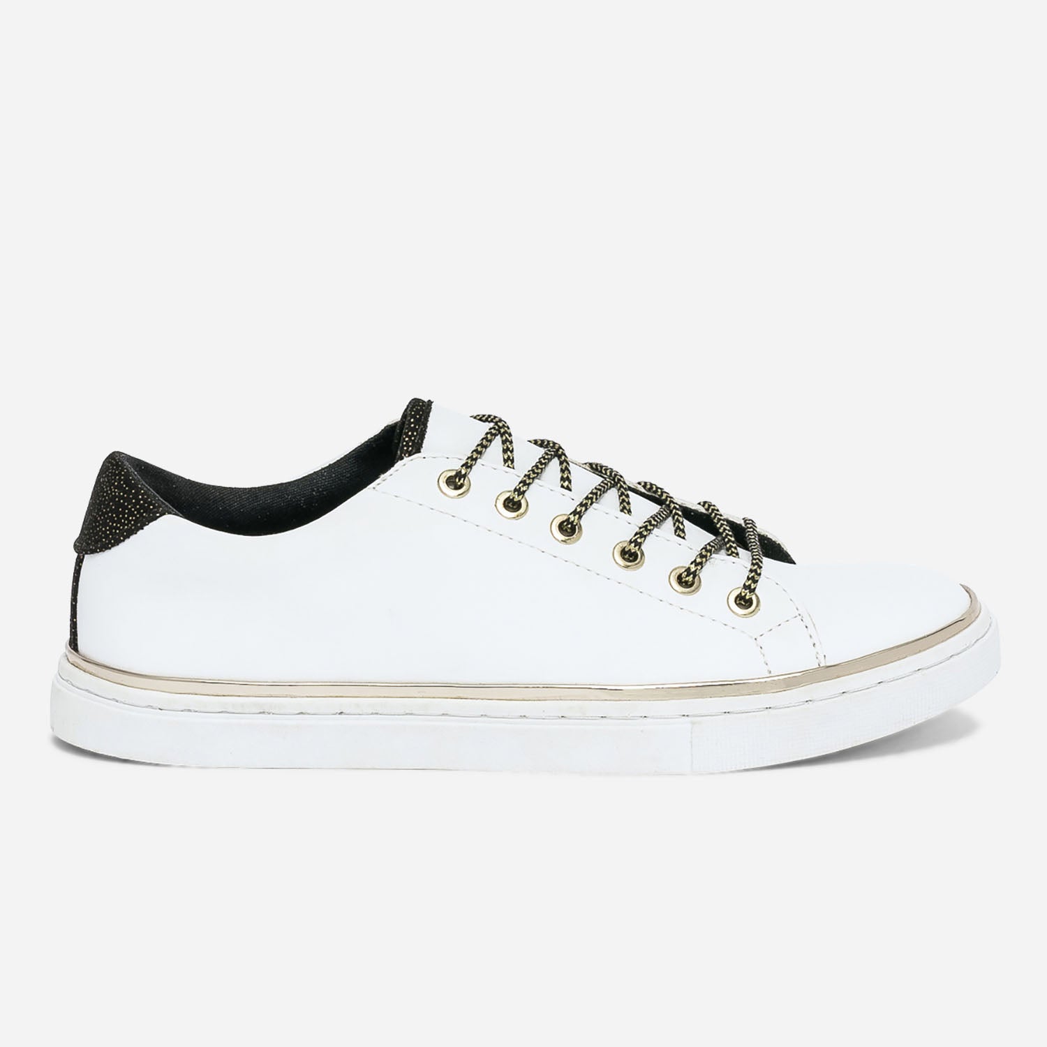 Tennis blanche bord e or Baskets Tennis Femme ERAM