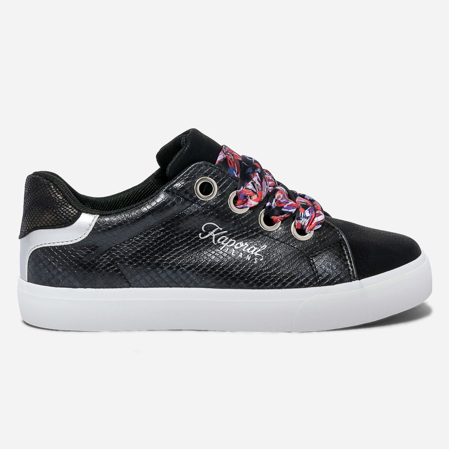 Tennis KAPORAL noire avec lacets ruban Baskets Tennis Femme ERAM