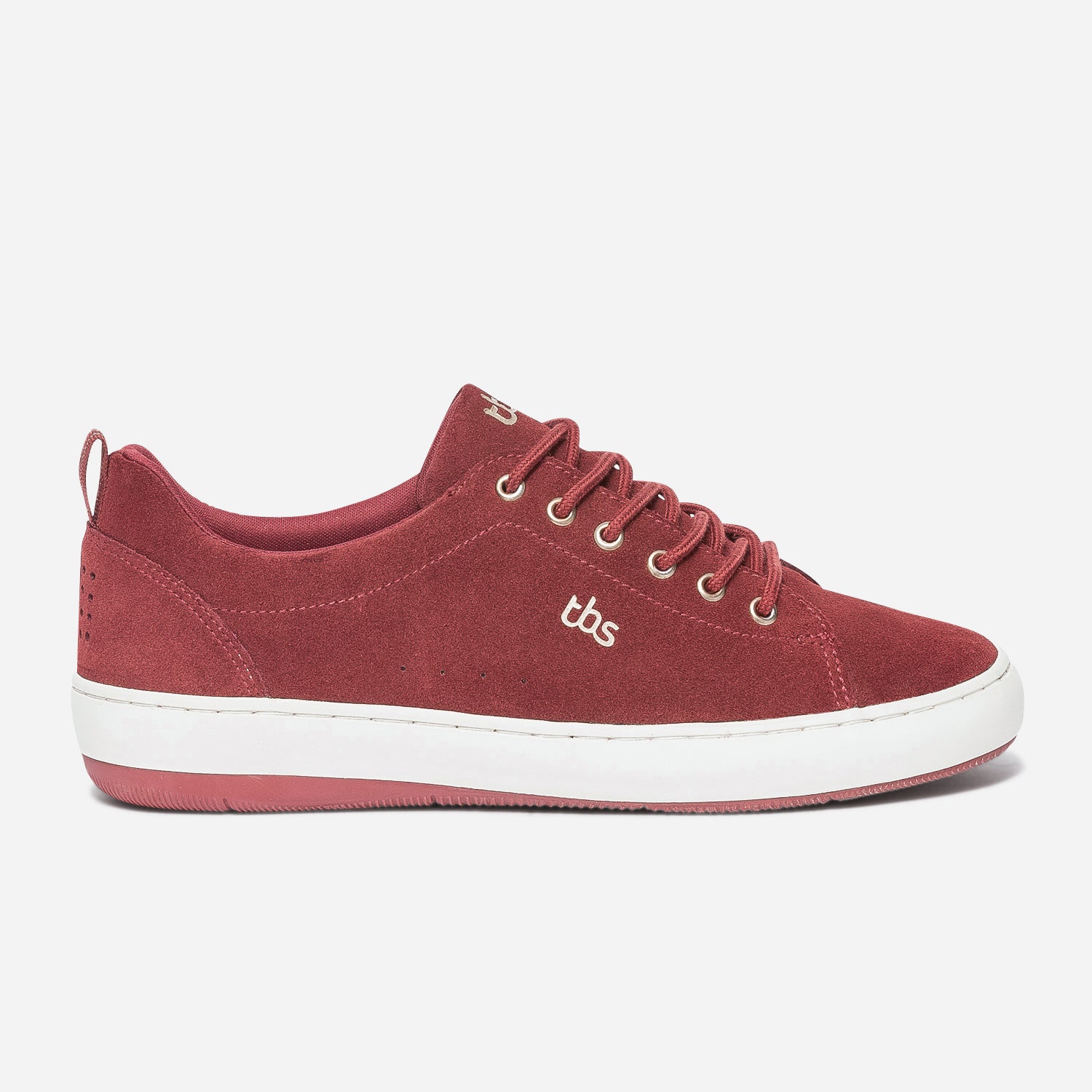 Tennis TBS rouge fonc en cuir velours Baskets Tennis Femme ERAM