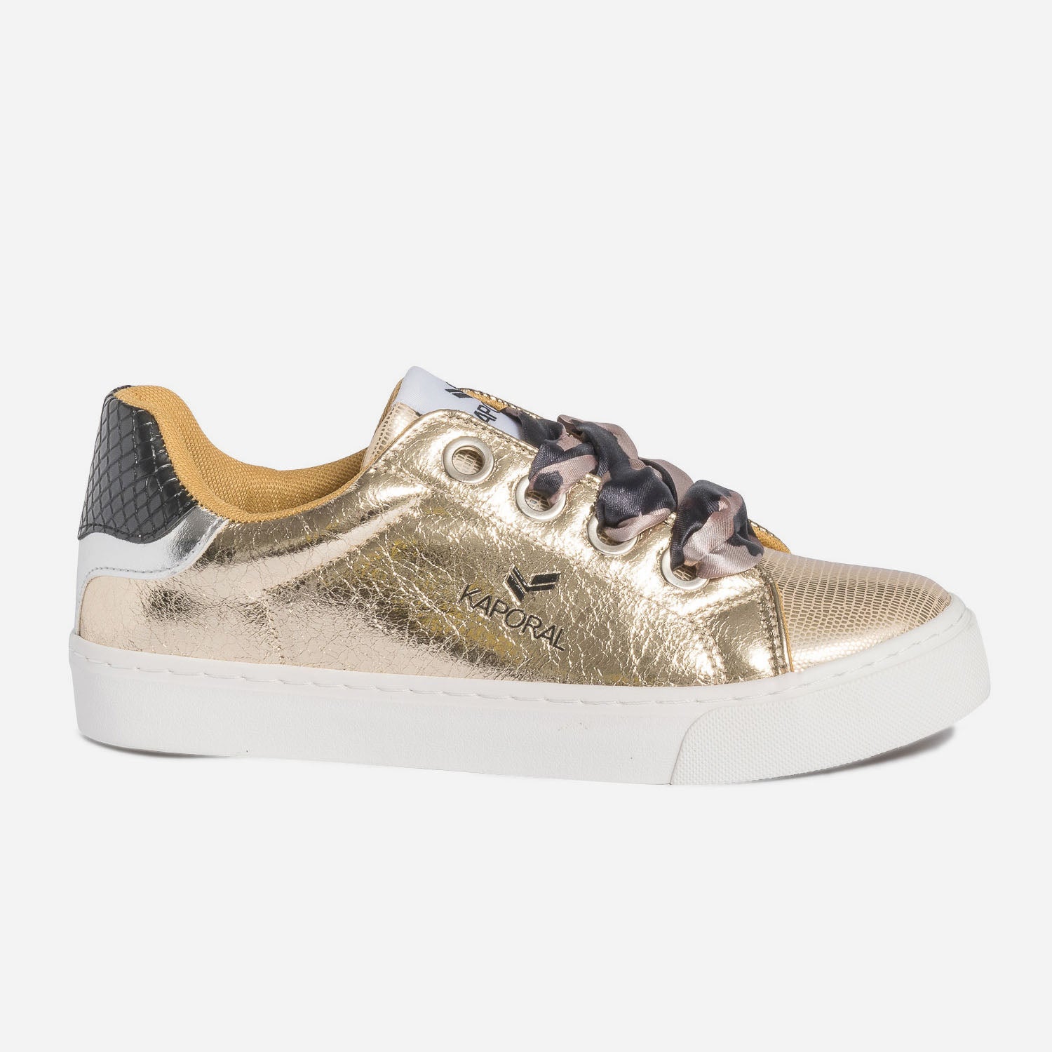 Tennis KAPORAL dor e avec lacets ruban Baskets Tennis Femme ERAM