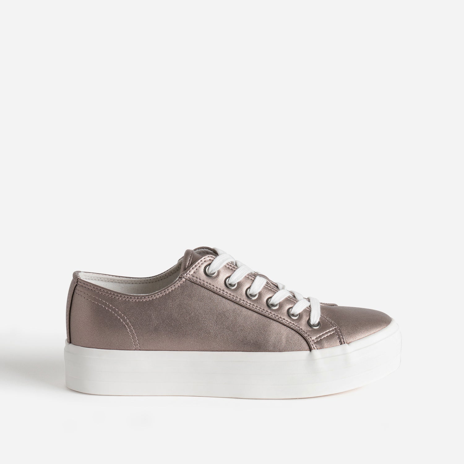 Tennis gris fonce metallise semelle plateforme
