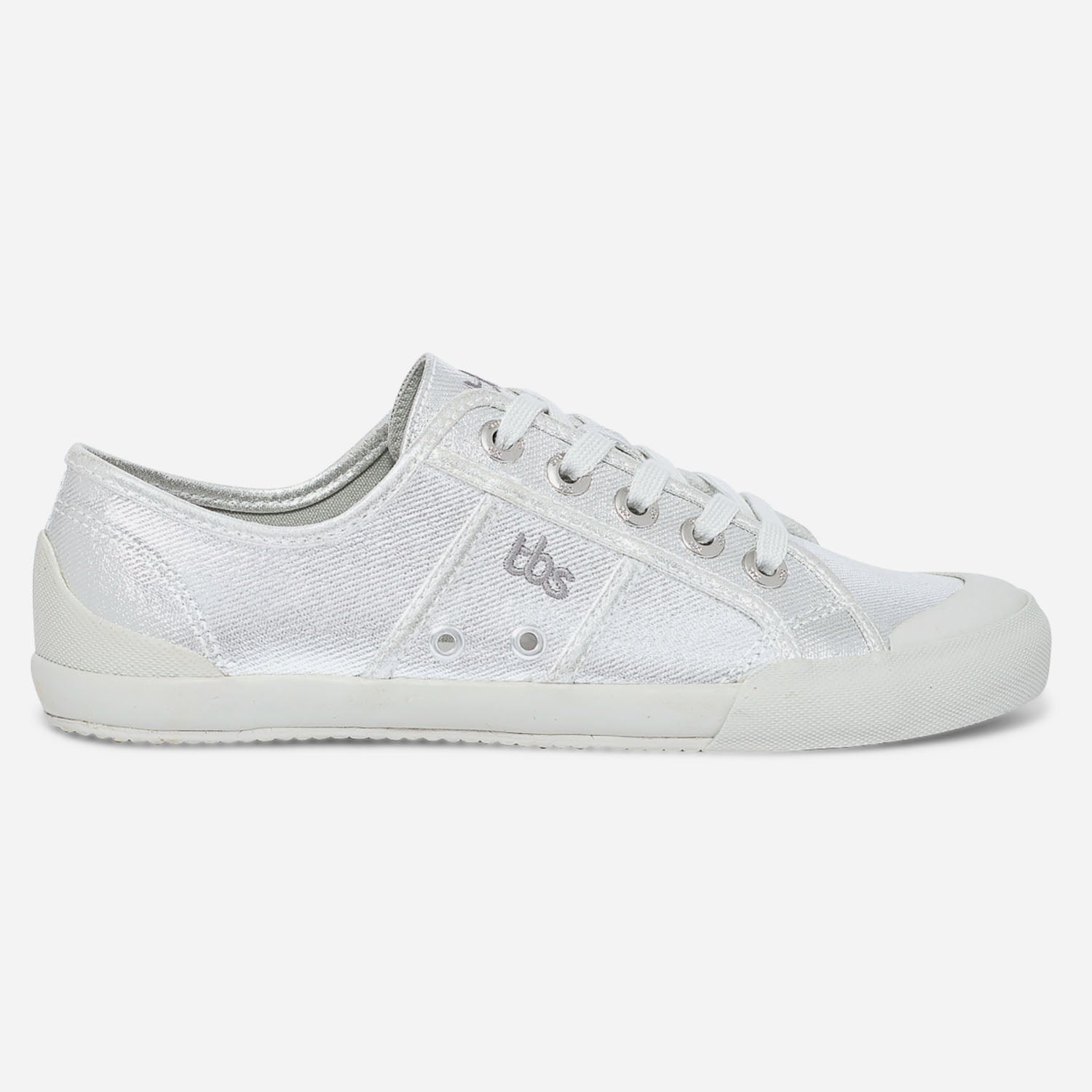 Tennis TBS argent en toile metallisee Baskets Tennis Femme ERAM