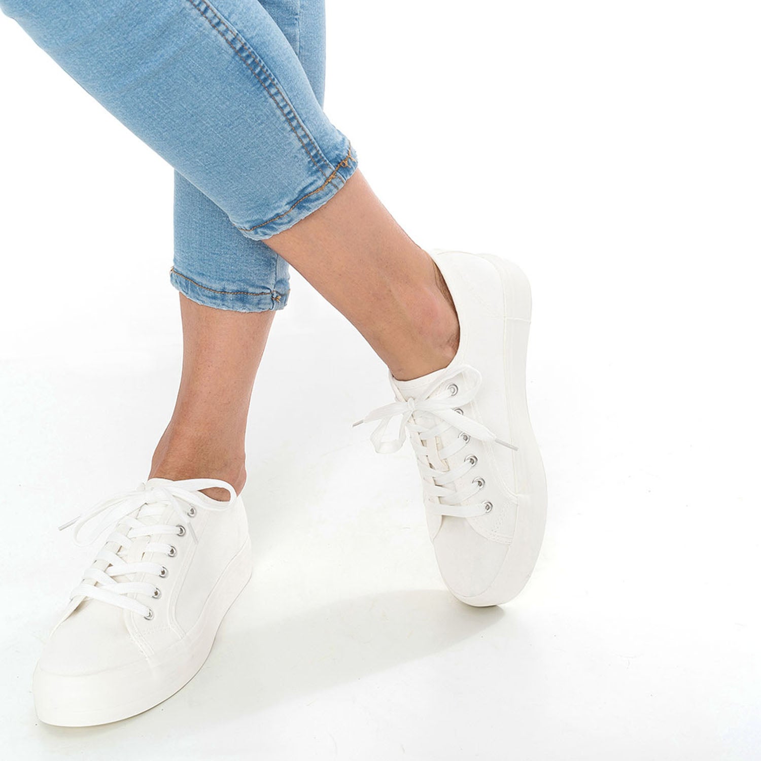 Tennis blanche plateforme clearance