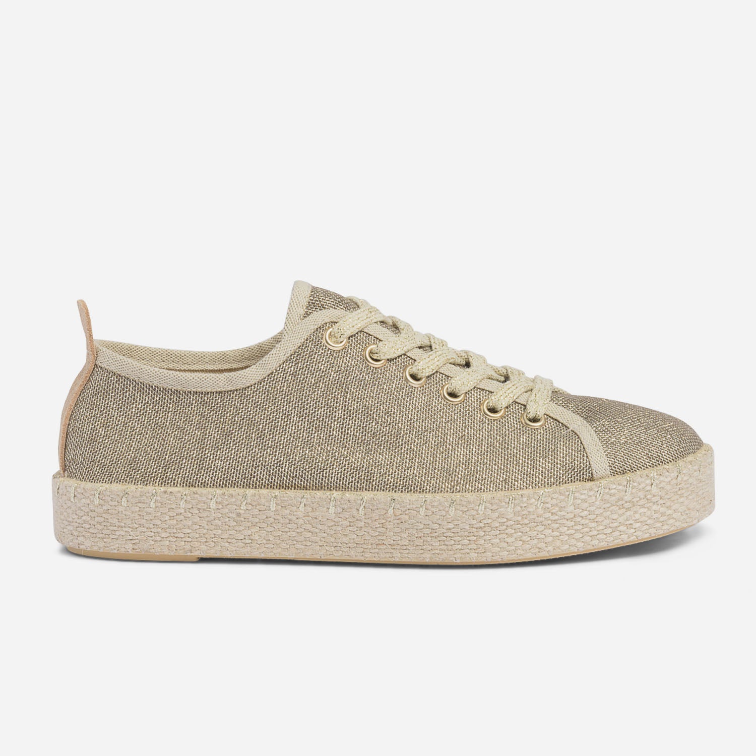 Tennis or en toile a plateforme corde Toiles Femme ERAM