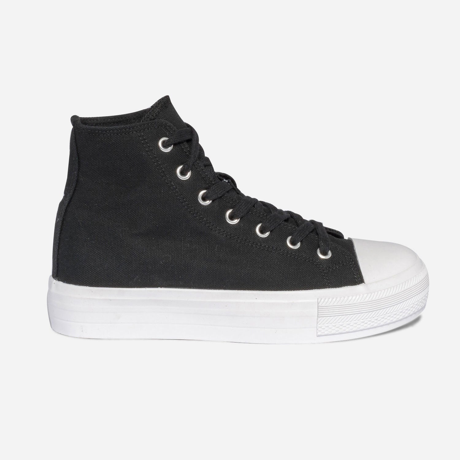 Basket TEXTO noire en toile a semelle plateforme Baskets Tennis Femme ERAM