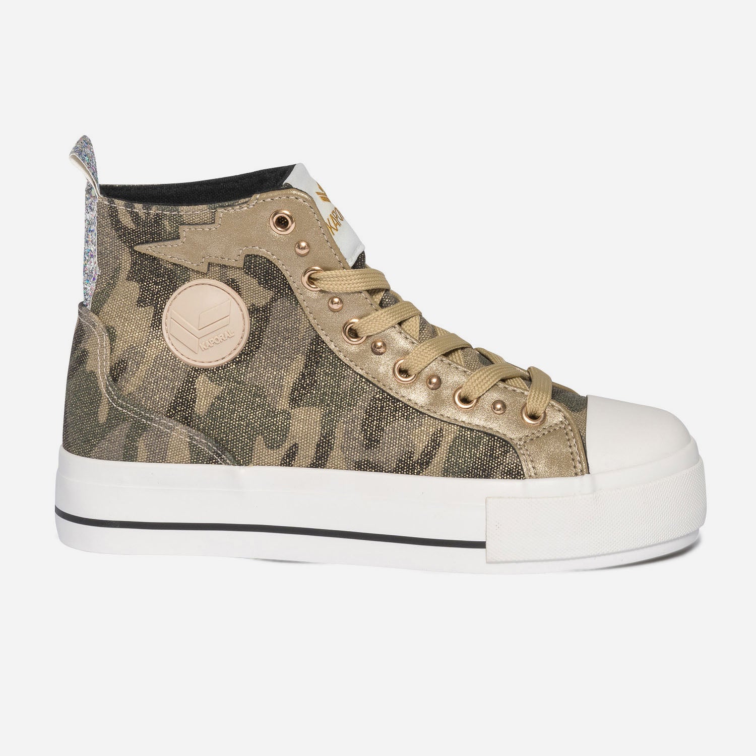 Basket toile sales kaki femme